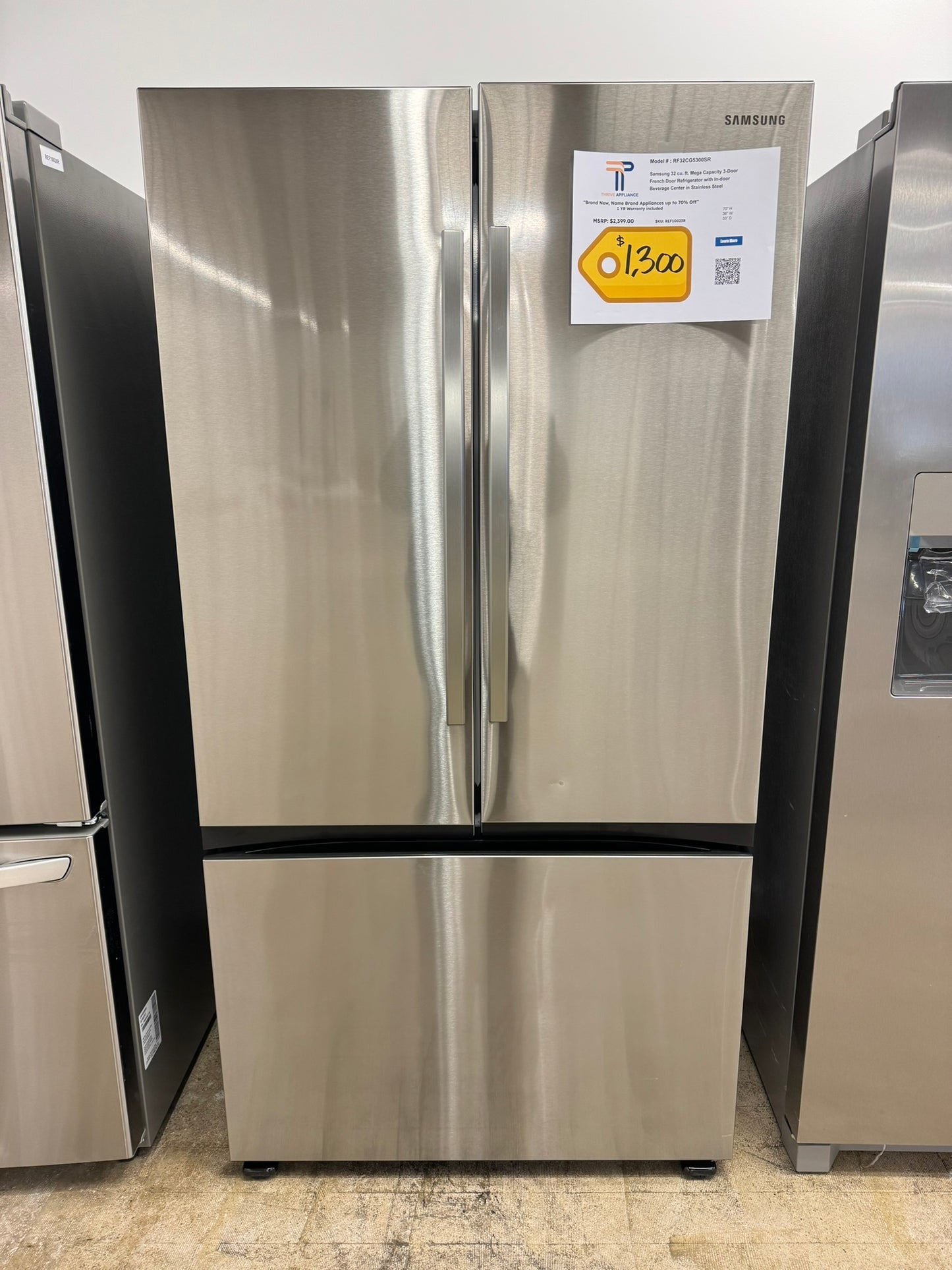 GREAT NEW SAMSUNG STAINLESS STEEL SMART REFRIGERATOR MODEL: RF32CG5300SR REF10023R