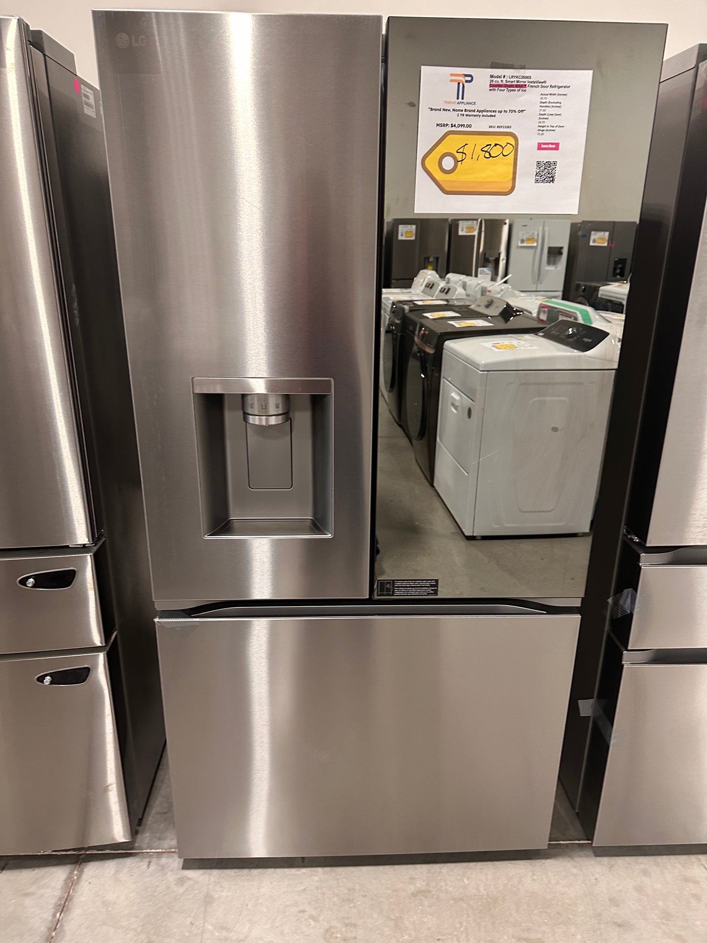 COUNTER DEPTH SMART REFRIGERATOR with MIRROR INSTAVIEW MODEL: LRYKC2606S REF13283