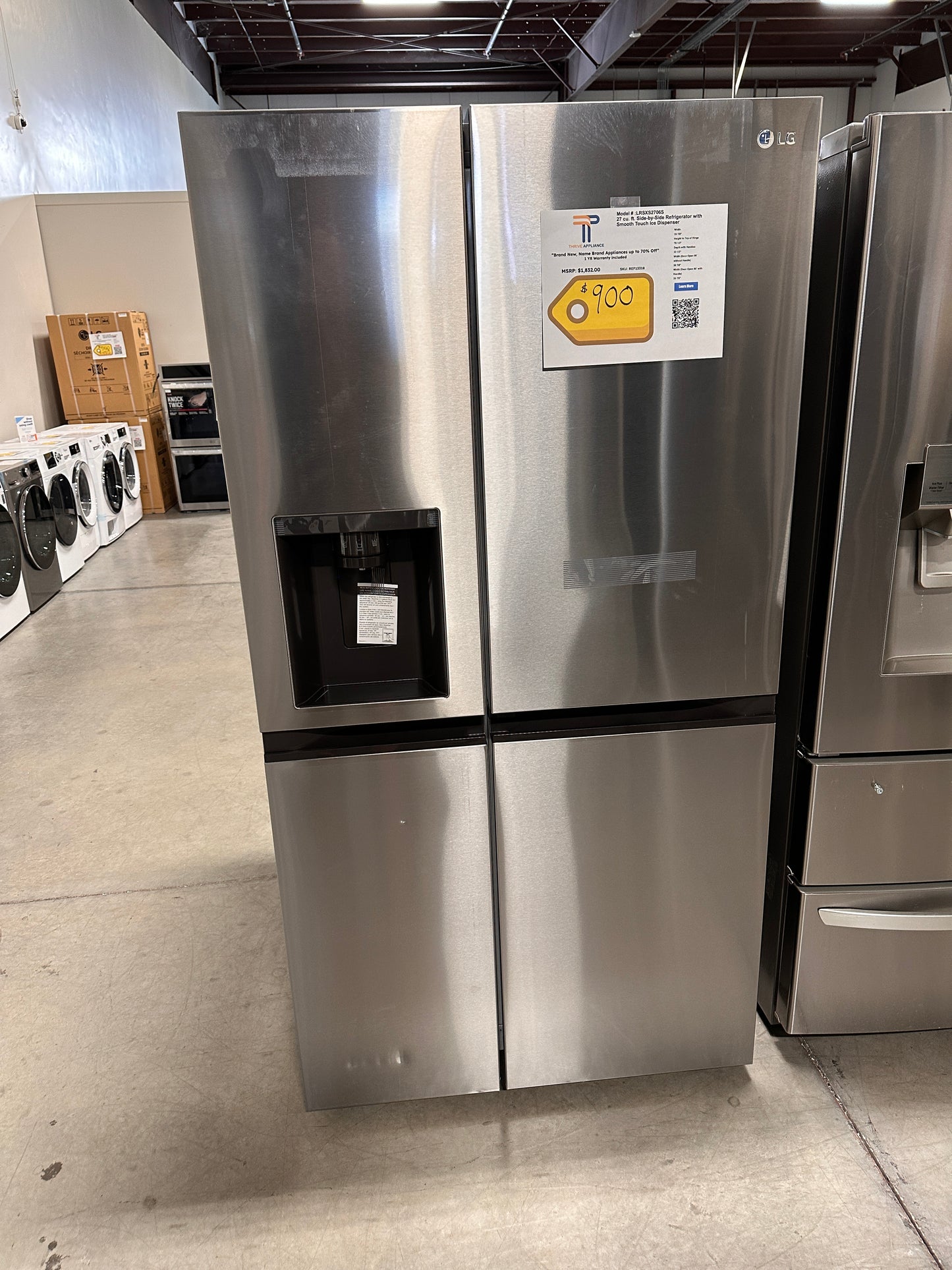 GORGEOUS NEW SIDE BY SIDE REFRIGERATOR MODEL: LRSXS2706S REF13318