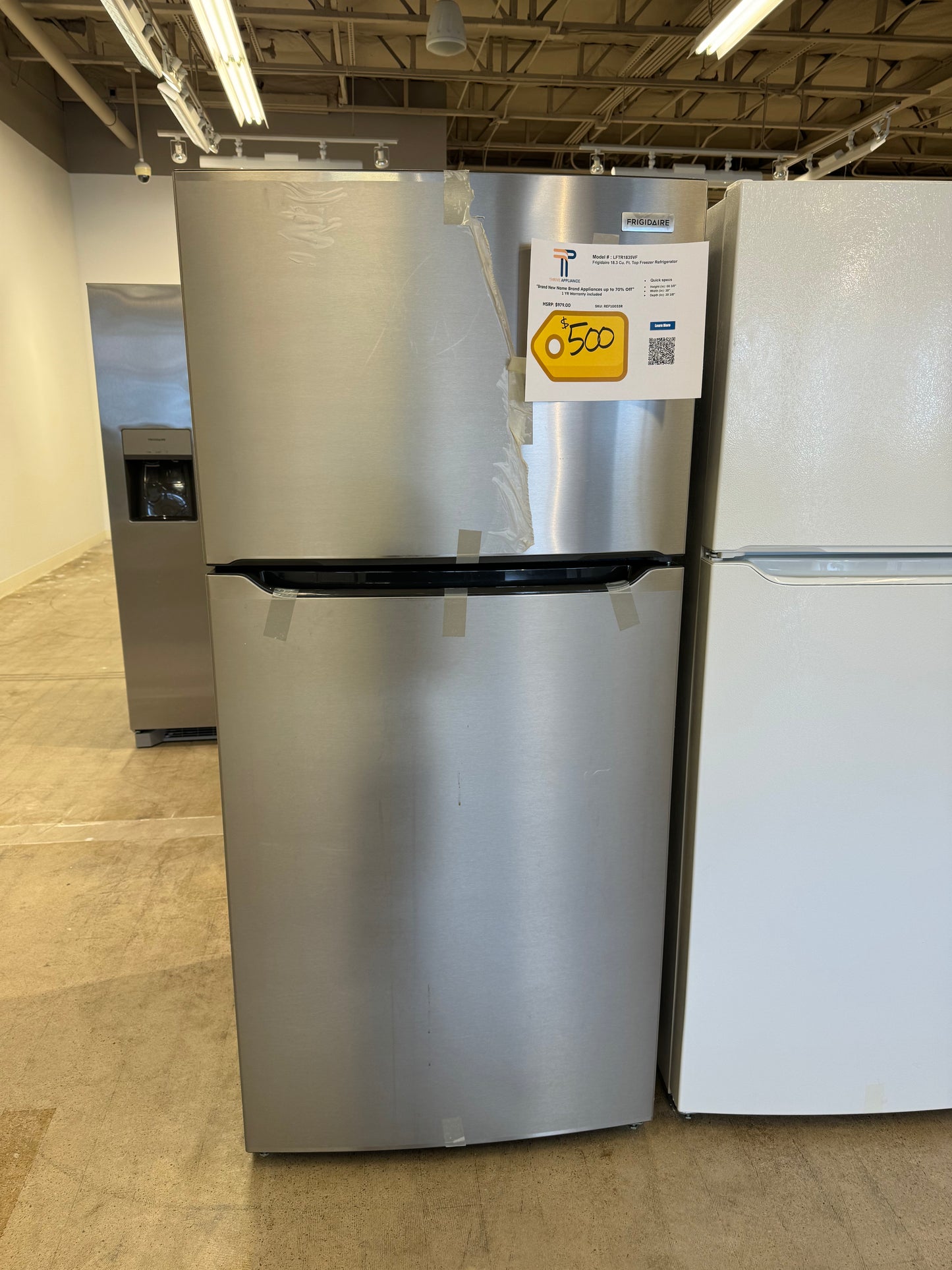 18.3 CU FT TOP FREEZER FRIGIDAIRE REFRIGERATOR MODEL: LFTR1835VF REF10033R