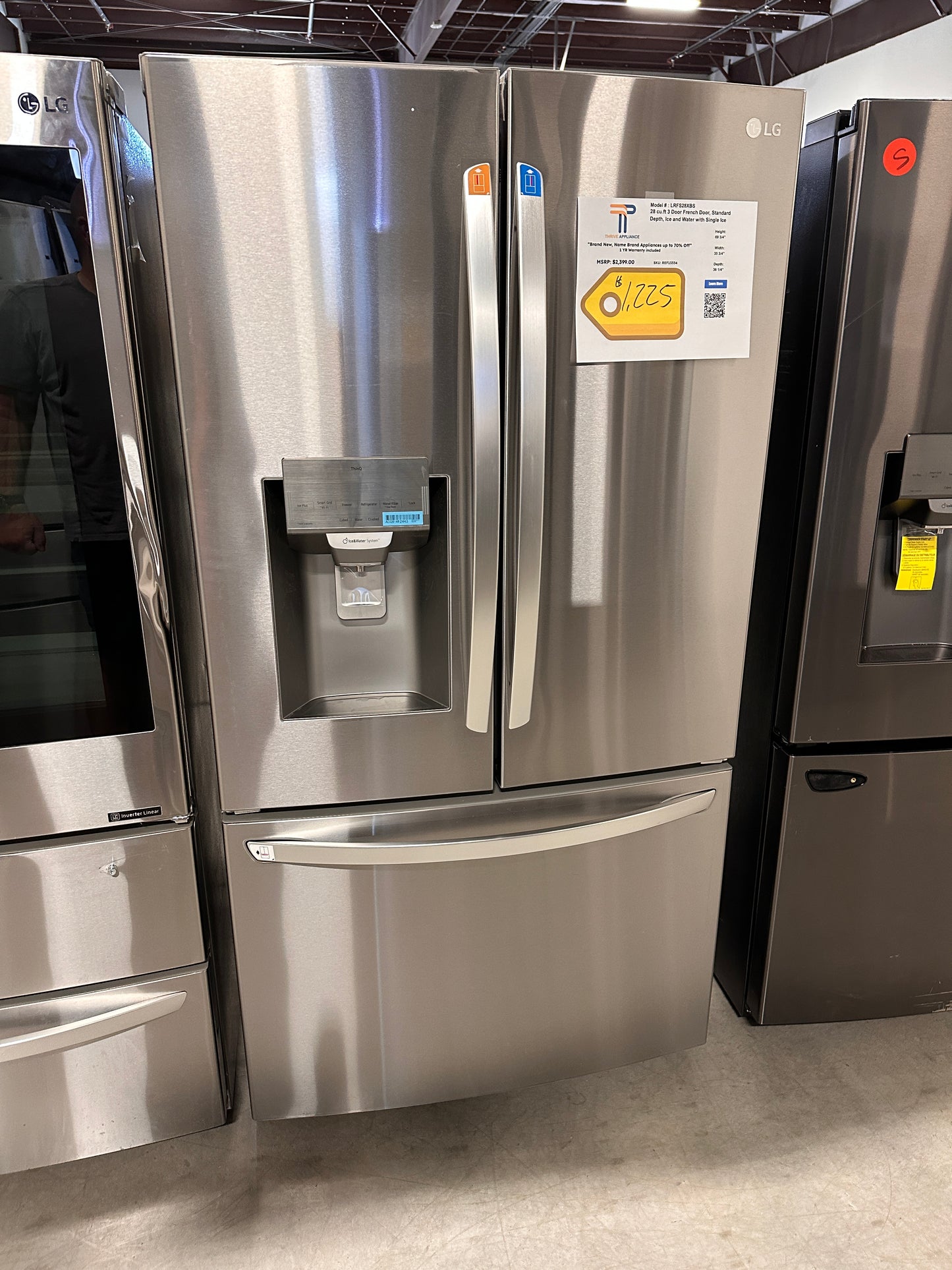 GREAT NEW LG FRENCH DOOR SMART REFRIGERATOR MODEL: LRFS28XBS REF13334