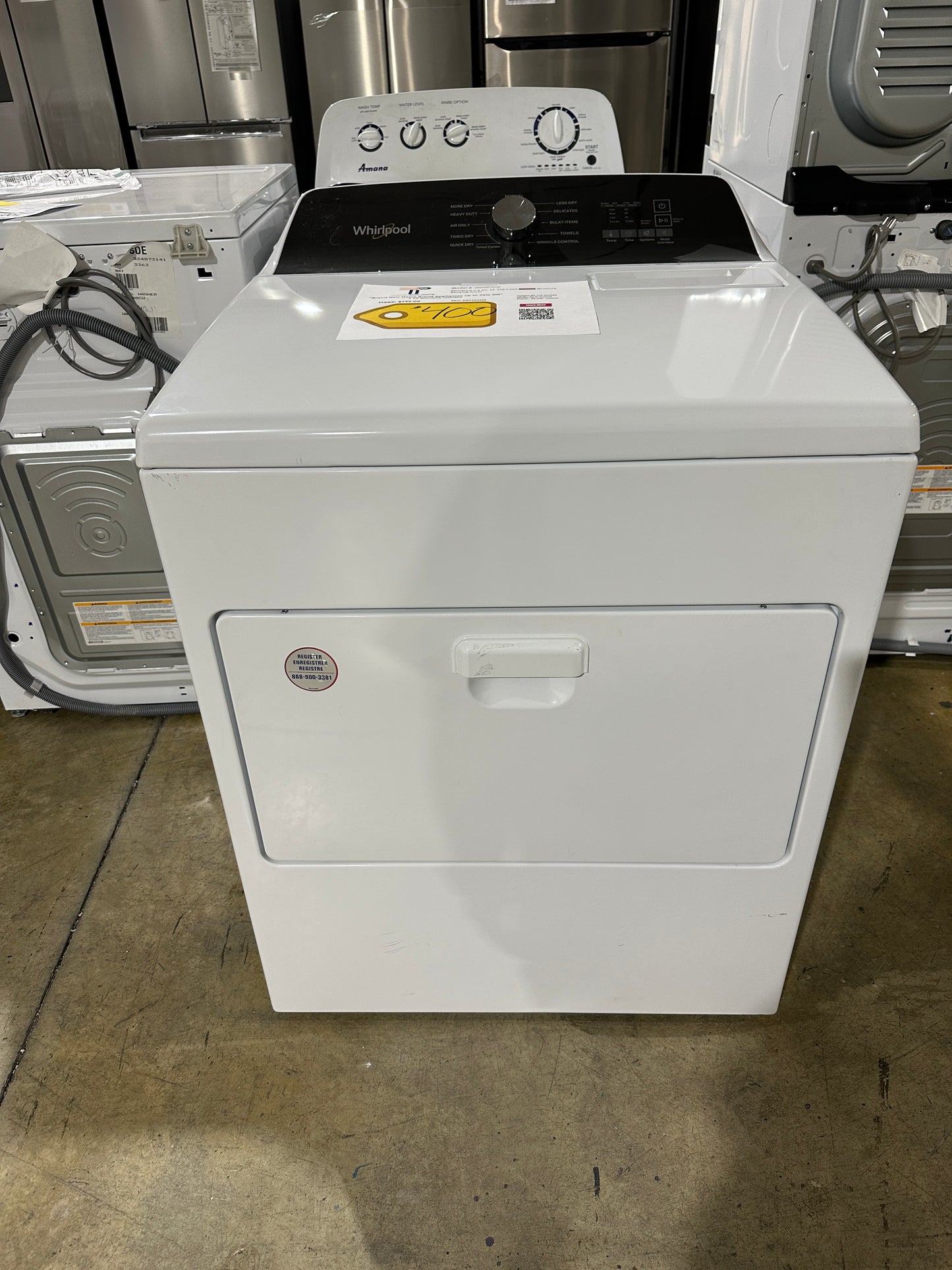 Whirlpool 7.0 Cu. Ft. Top Load Gas Moisture Sensing Dryer MODEL: WED5010LW DRY13022S