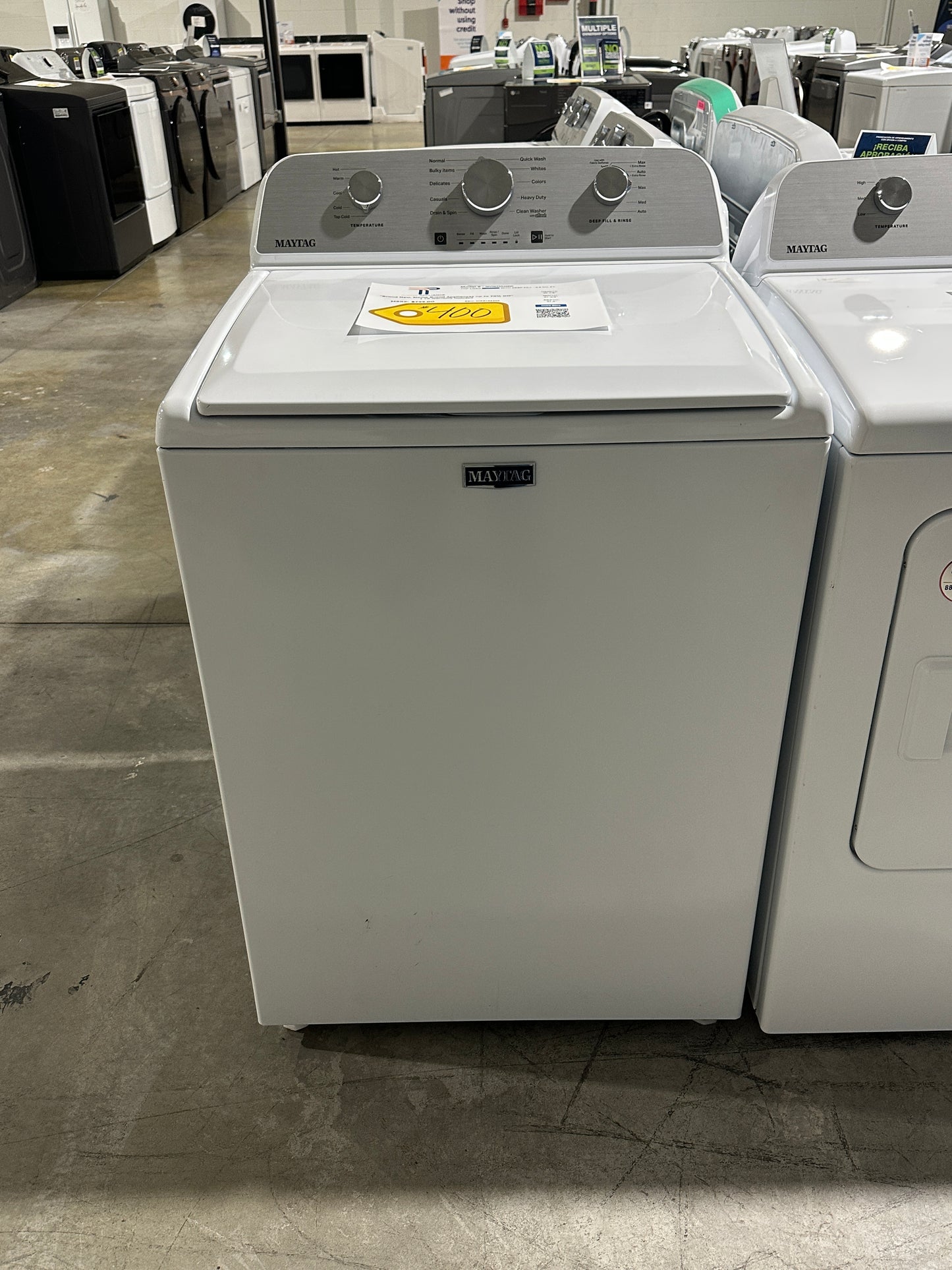 BRAND NEW DEEP FILL MAYTAG TOP LOAD WASHER MODEL: MVW4505MW WAS12429S