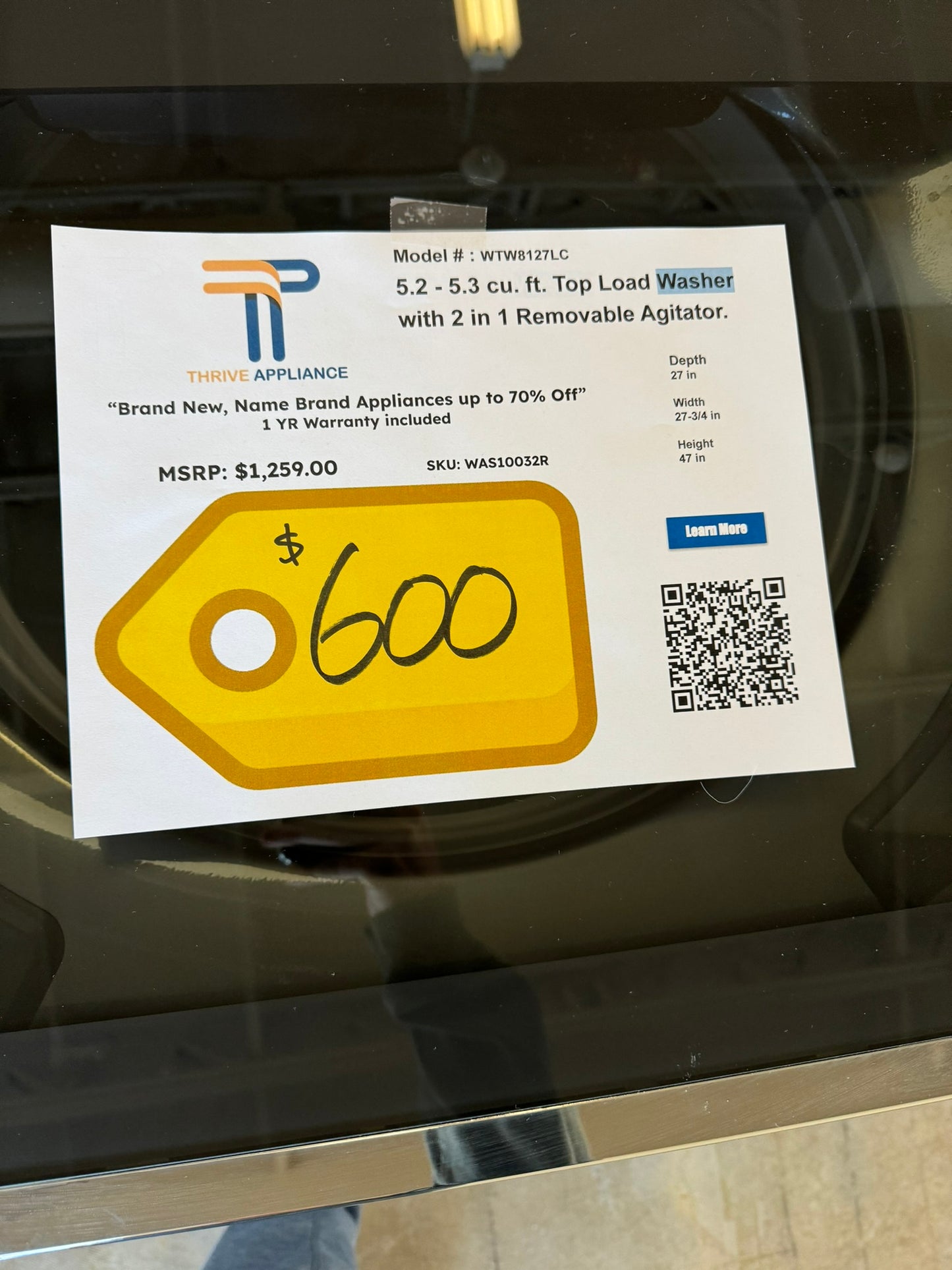 GREAT NEW WHIRLPOOL TOP LOAD WASHER MODEL: WTW8127LC WAS10032R