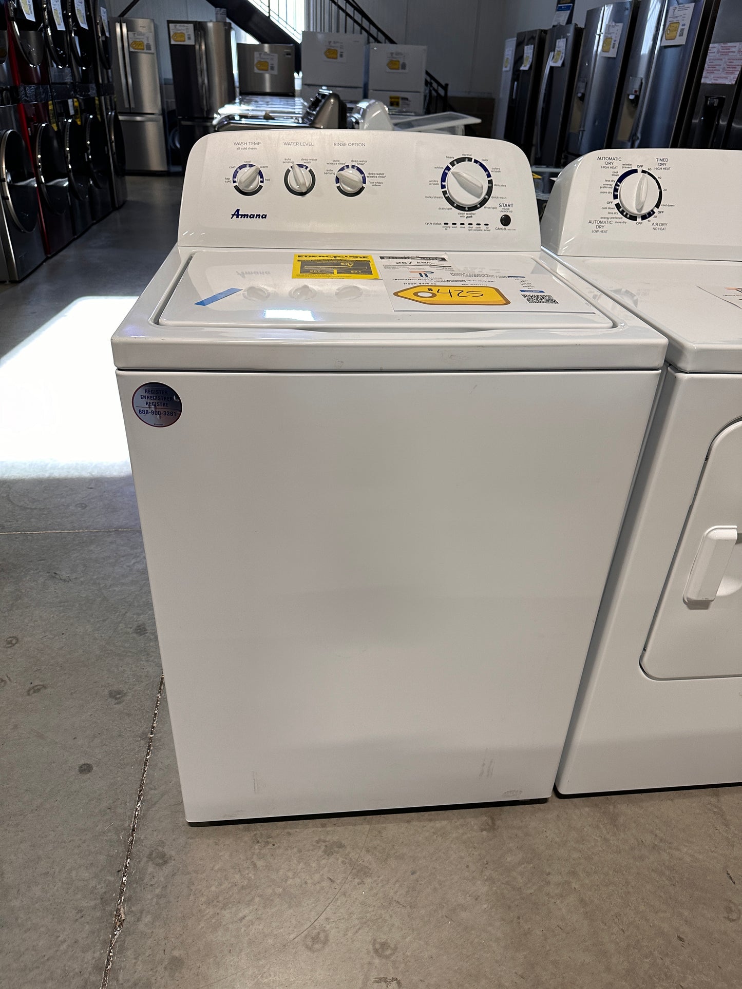 BRAND NEW AMANA TOP LOAD WASHER with HIGH EFFICIENCY AGITATOR MODEL: NTW4519JW WAS13463