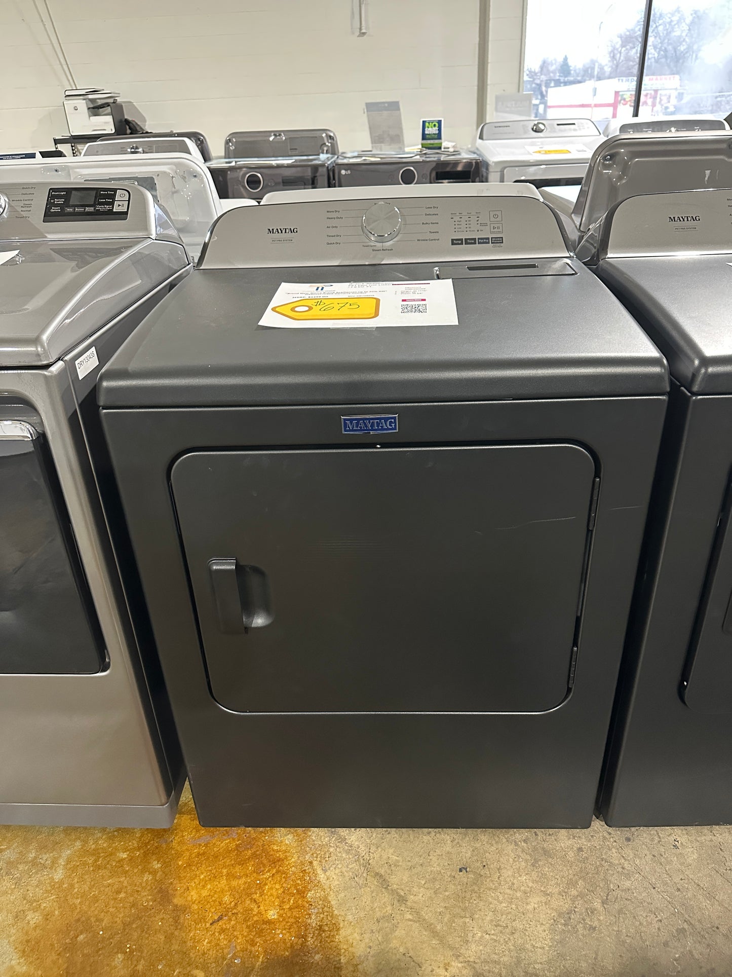 Maytag - 7.0 Cu. Ft. Electric Dryer with Steam and Pet Pro System - MODEL: MED6500MBK DRY12220S