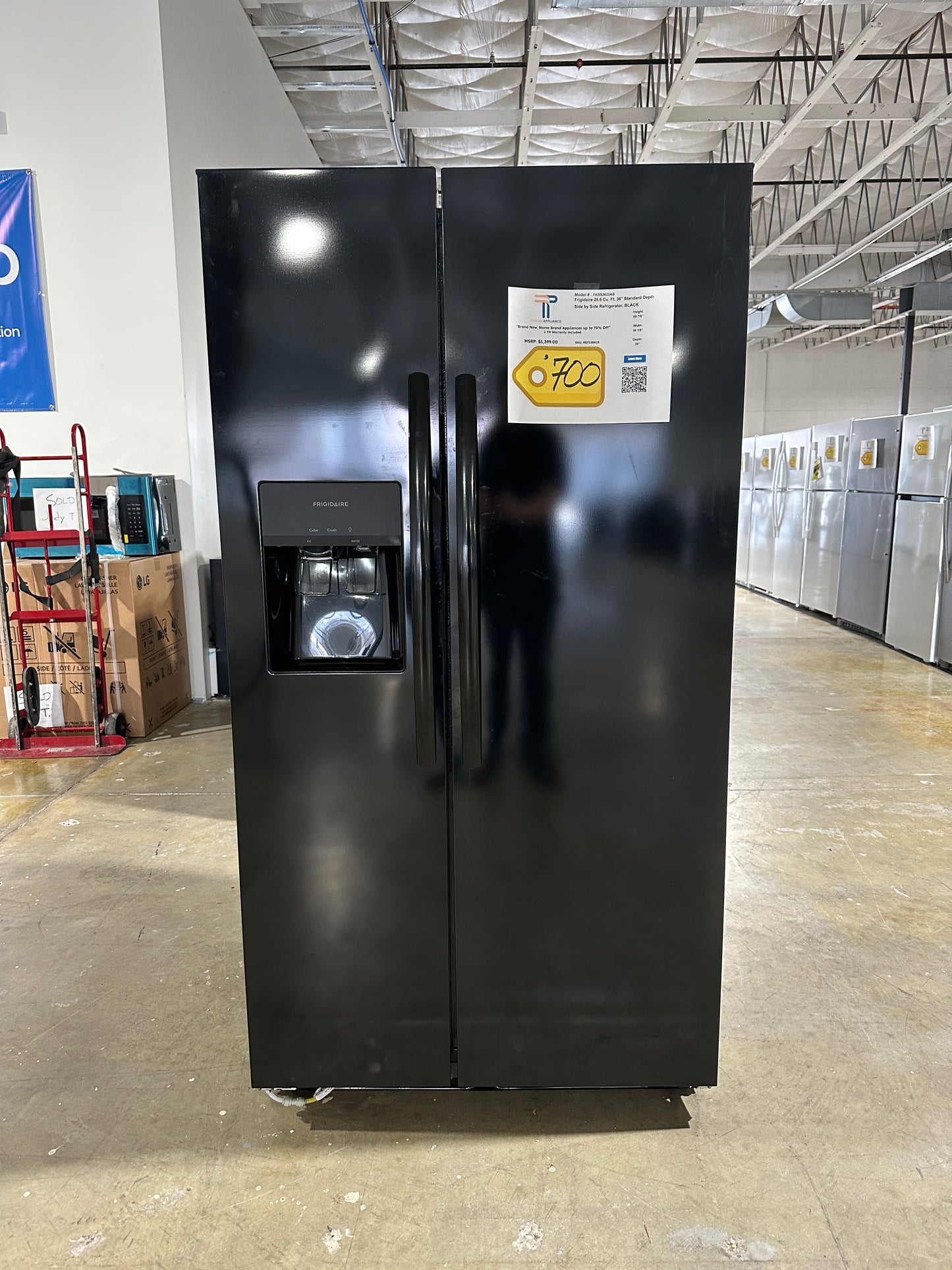 NEW! Frigidaire 25.6 Cu. Ft. Standard Depth Side-by-Side Refrigerator MODEL: FRSS2623AB REF13841S