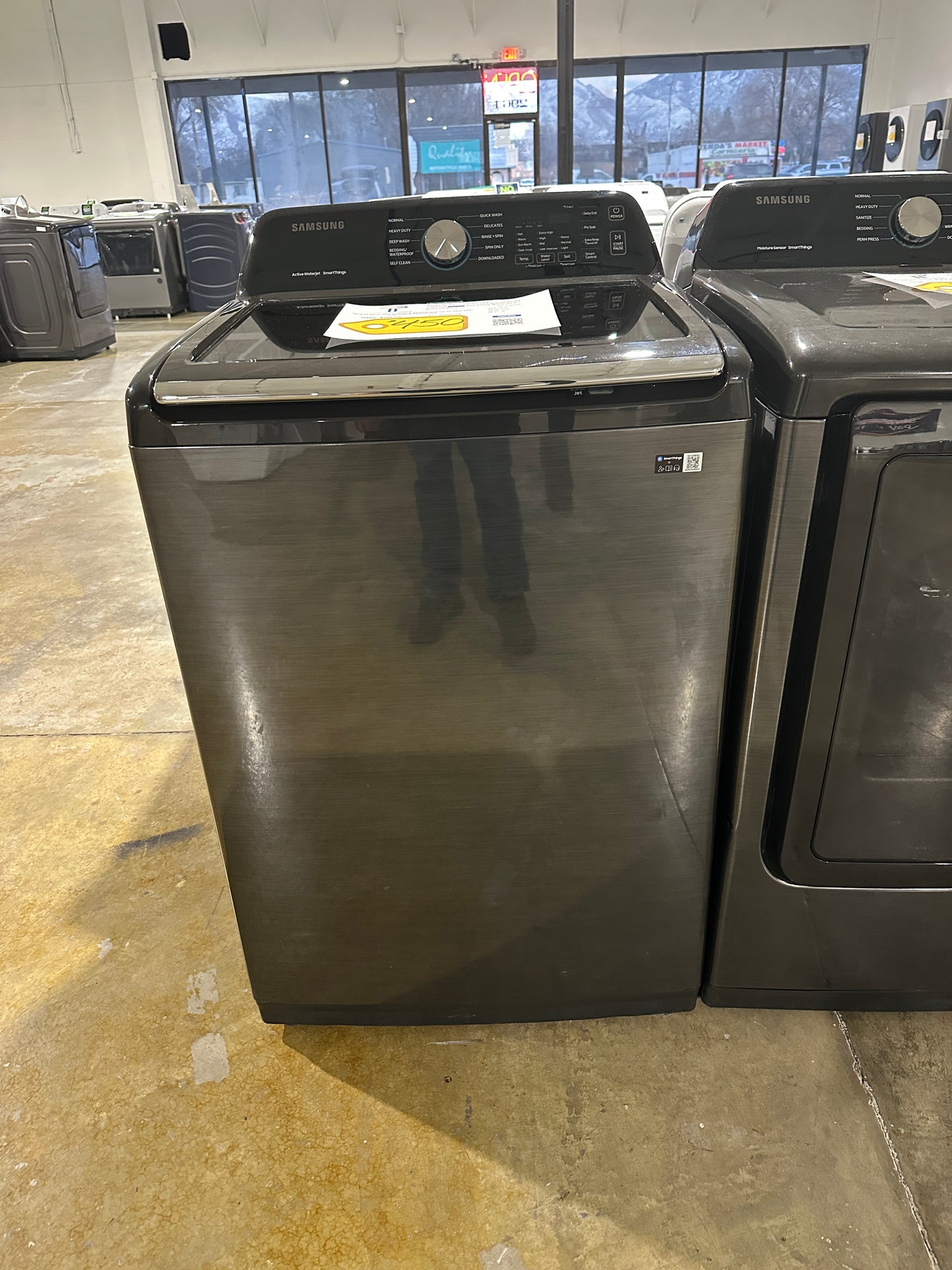 Samsung - 7.4 Cu. Ft. Smart Electric Dryer with Sensor Dry - Black MODEL: WA47CG3500AV WAS12471S