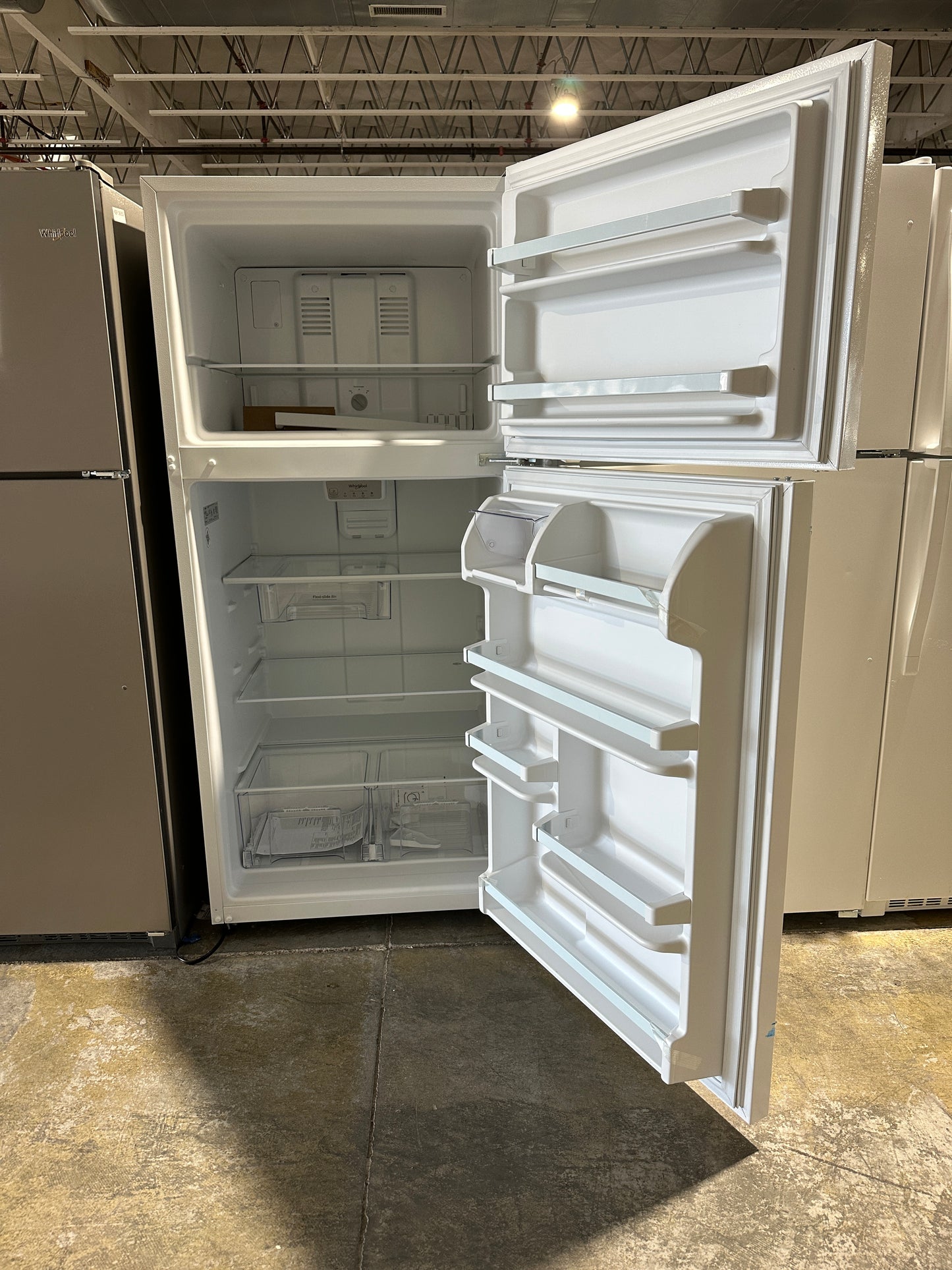 GREAT FOR GARAGE! Frigidaire 18.3 Cu. Ft. Top Freezer Refrigerator MODEL: FFTR1814WW REF13856S