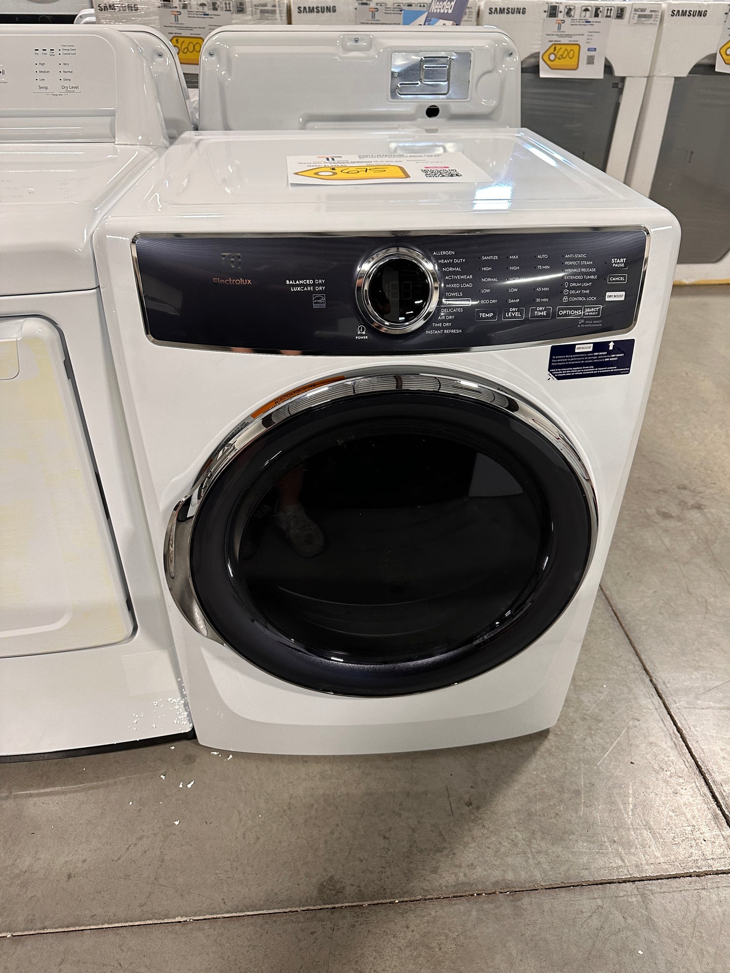 ELECTROLUX STACKABLE ELECTRIC DRYER MODEL: ELFE7637AW DRY12716