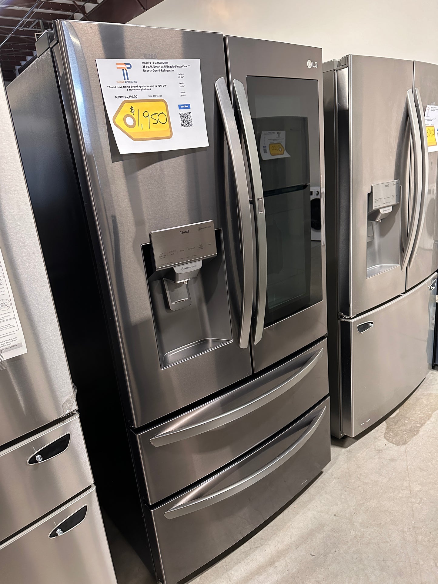 GORGEOUS NEW BLACK STAINLESS STEEL LG REFRIGERATOR MODEL: LMXS28596D REF13404