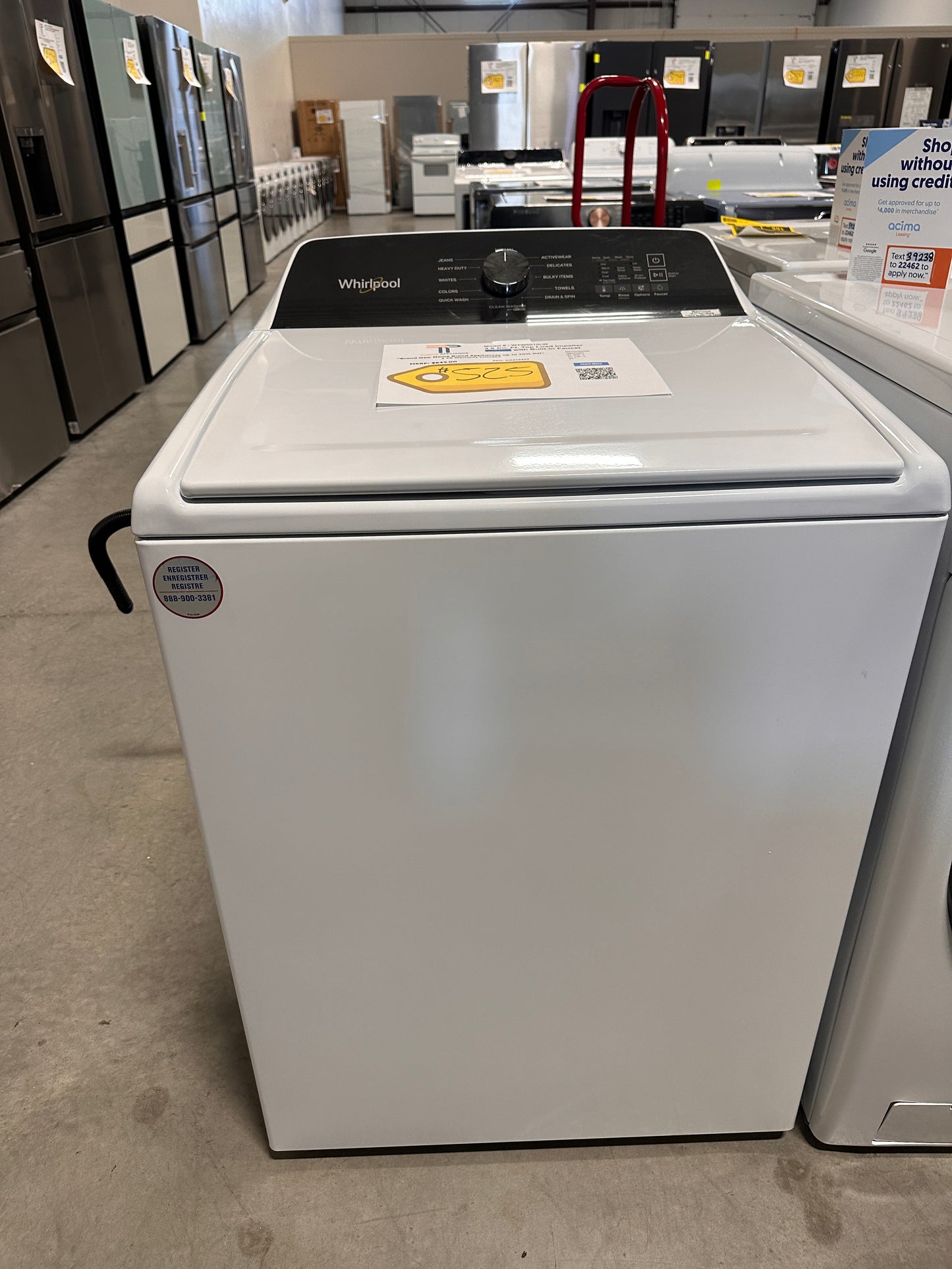 NEW WHIRLPOOL TOP LOAD WASHER with BUILT IN WATER FAUCET MODEL: WTW5010LW WAS13469