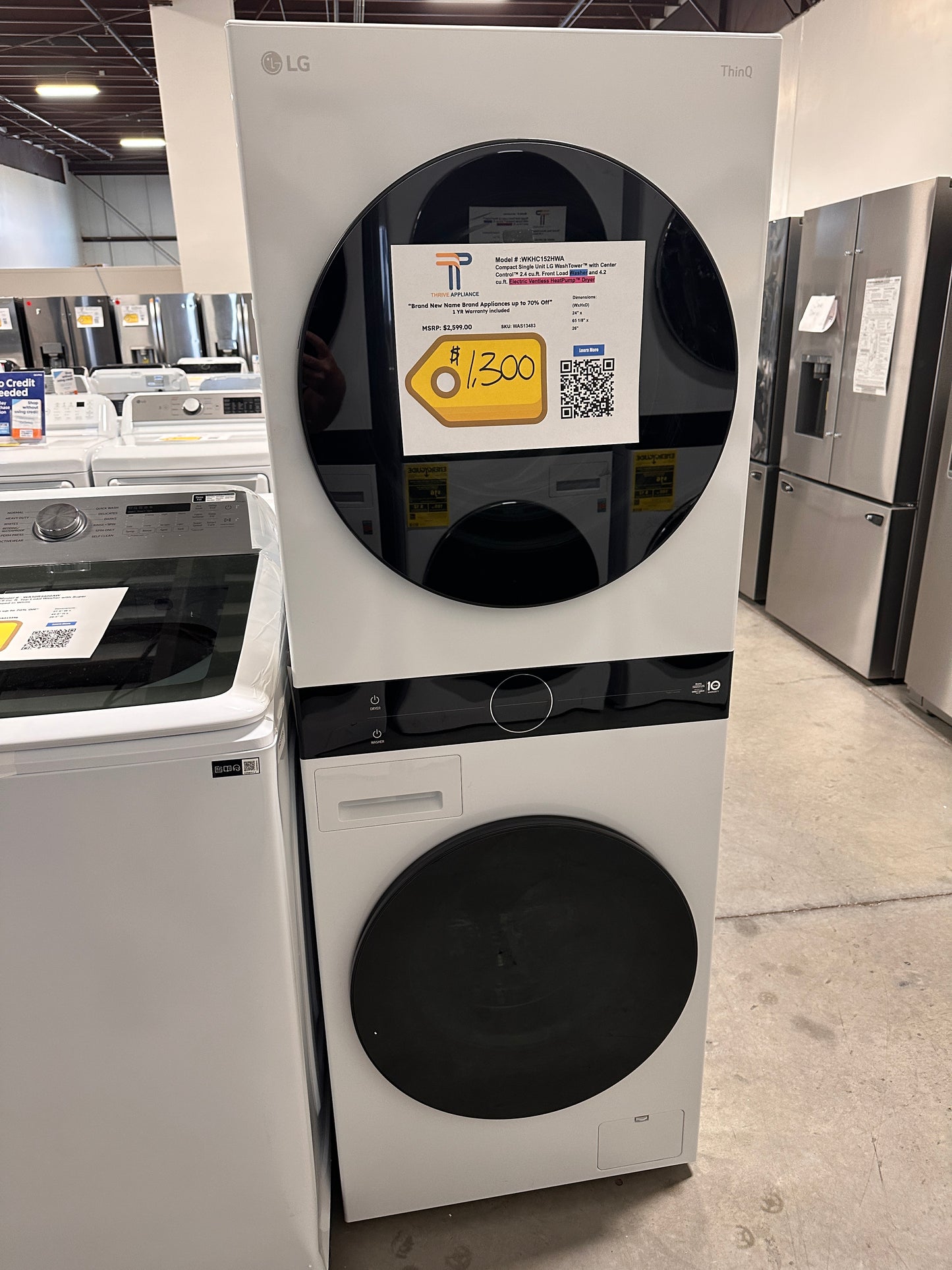 BEAUTIFUL BRAND NEW LG SMART WASHTOWER MODEL: WKHC152HWA WAS13483