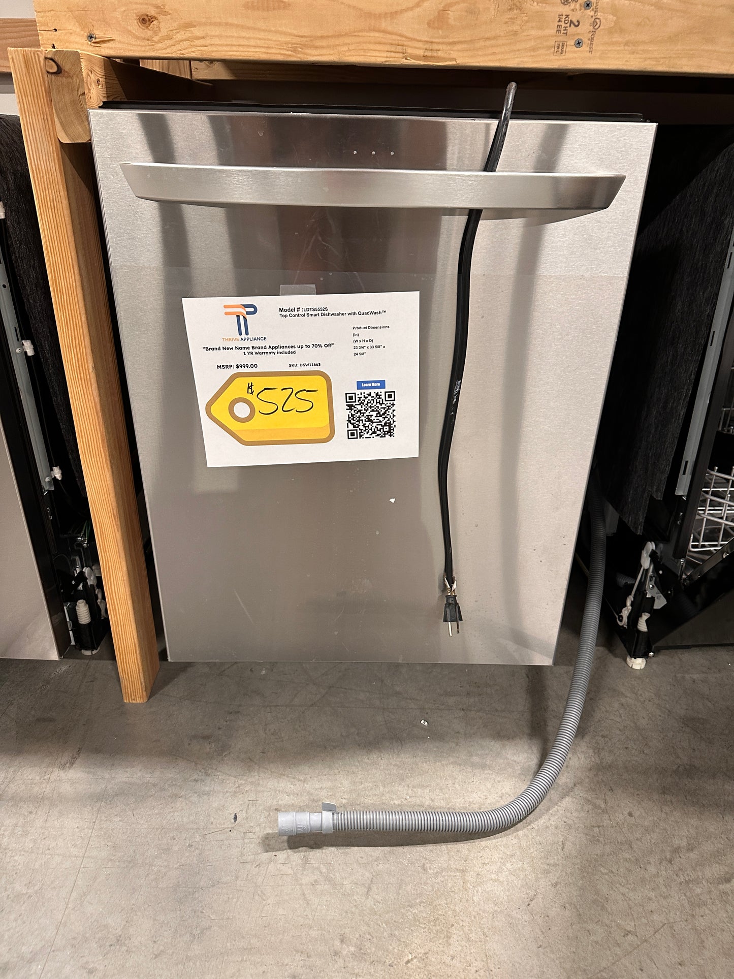 NEW LG TOP CONTROL DISHWASHER with STAINLESS STEEL TUB MODEL: LDTS5552D DSW11663