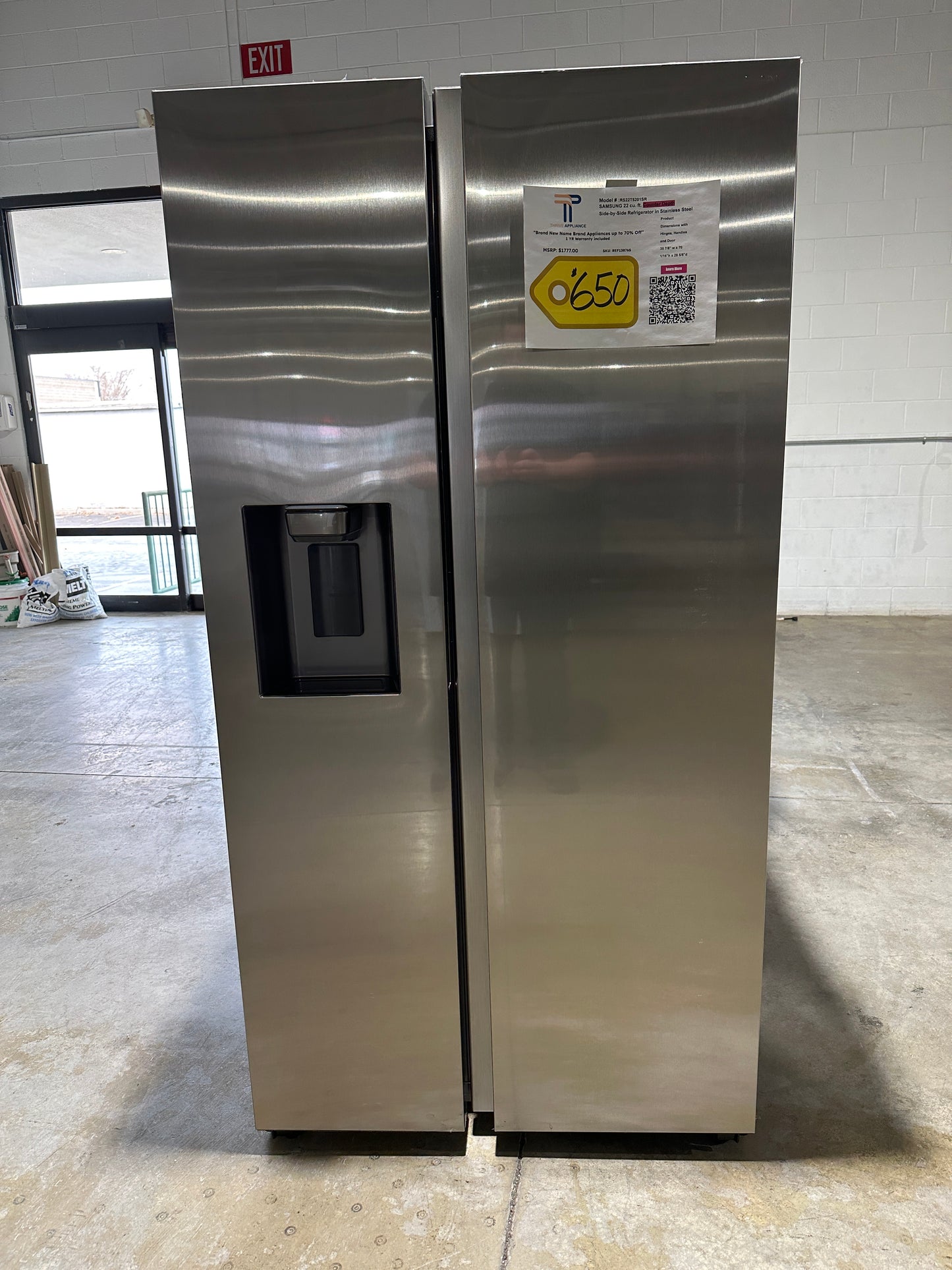 NEW SAMSUNG SIDE BY SIDE REFRIGERATOR WITH ALL-AROUND COOLING MODEL: RS22T5201SR REF13876S