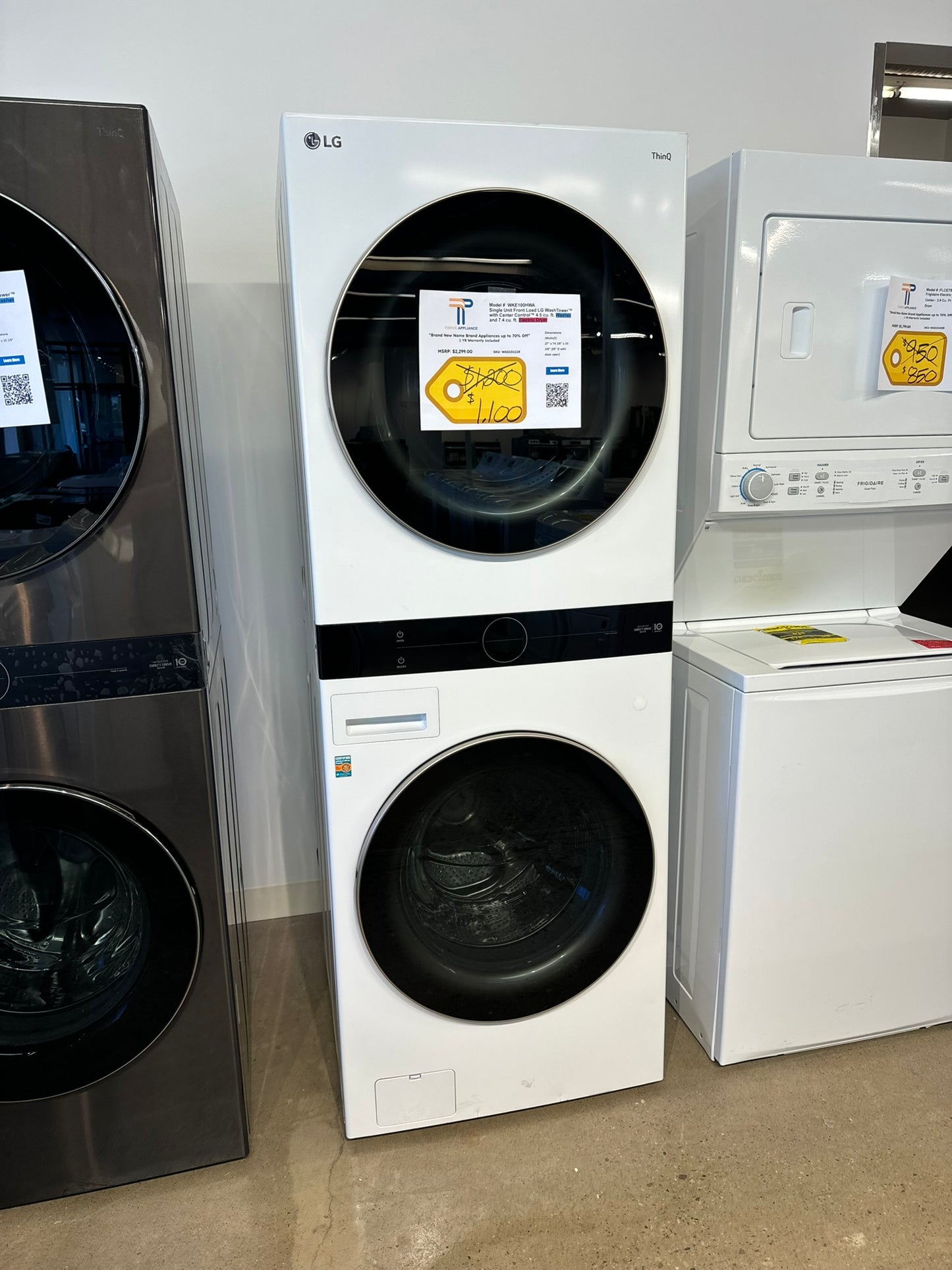 GREAT NEW LG SMART FRONT LOAD WASHER ELECTRIC DRYER WASHTOWER MODEL: WKE100HWA WAS10111R
