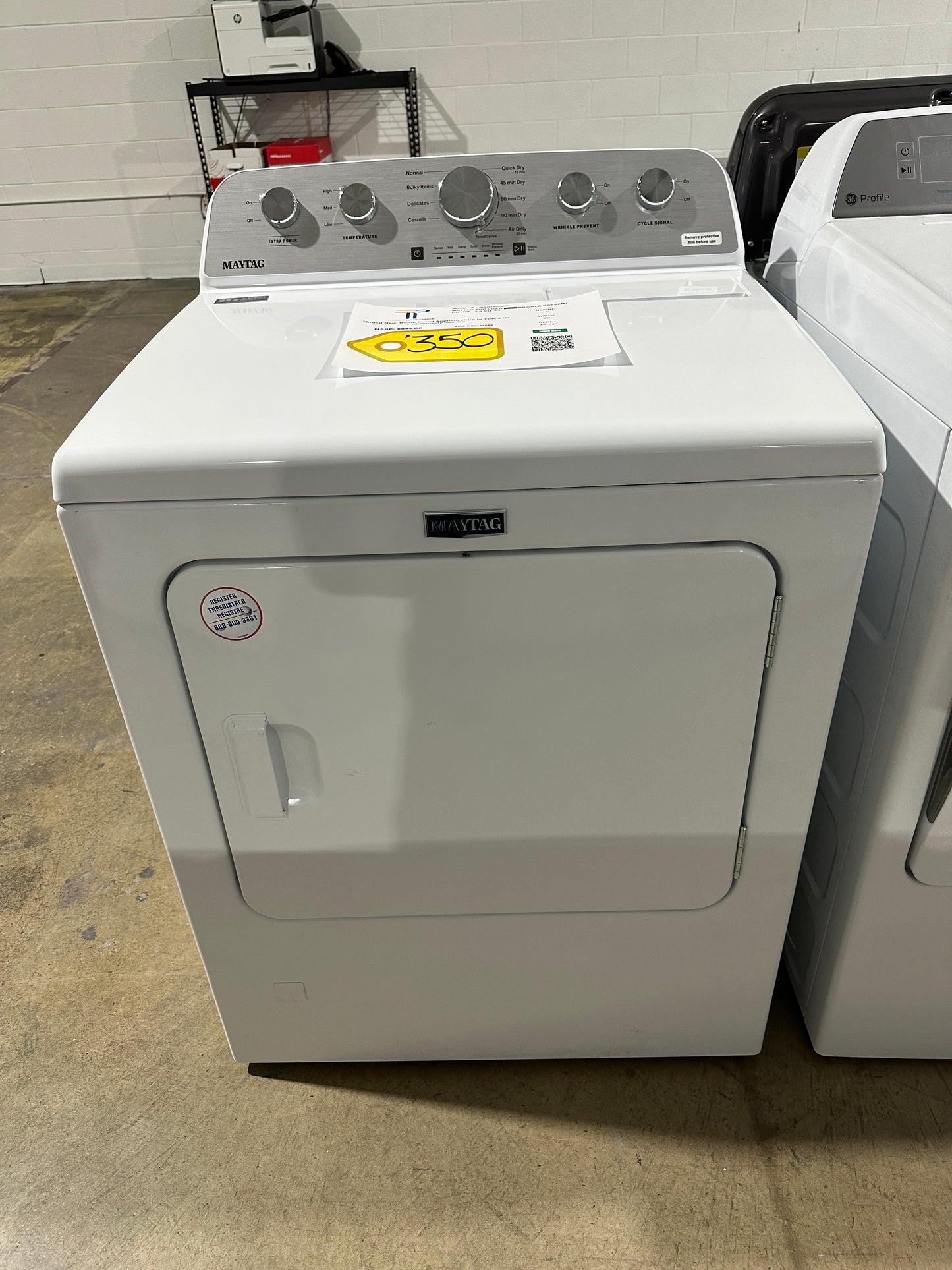 Maytag - 7.0 Cu. Ft. Gas Dryer with Extra Power Button - MODEL: MGD5030MW DRY13101S