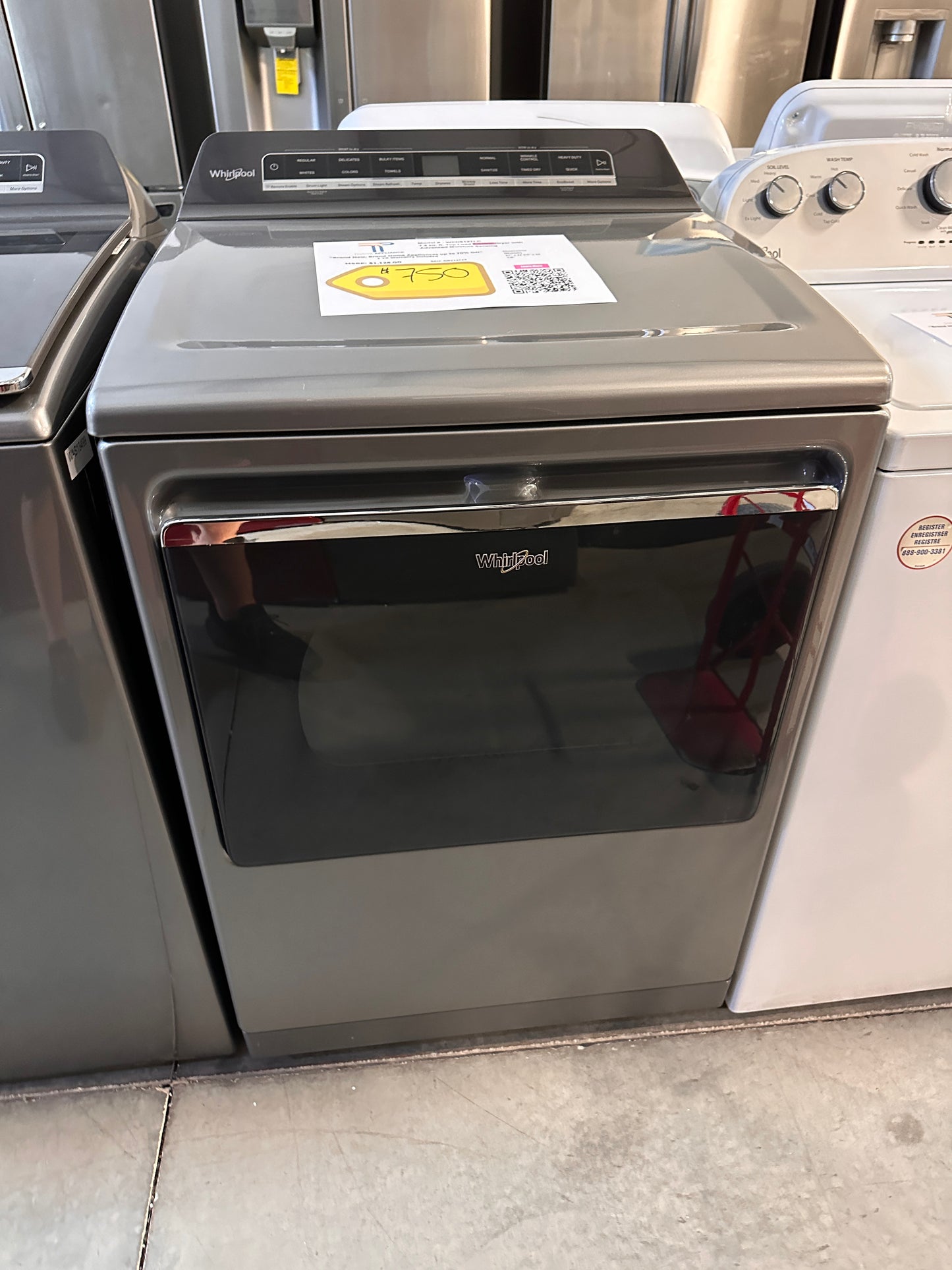 Smart Electric Dryer with Steam and Advanced Moisture Sensing MODEL: WED8127LC DRY12749