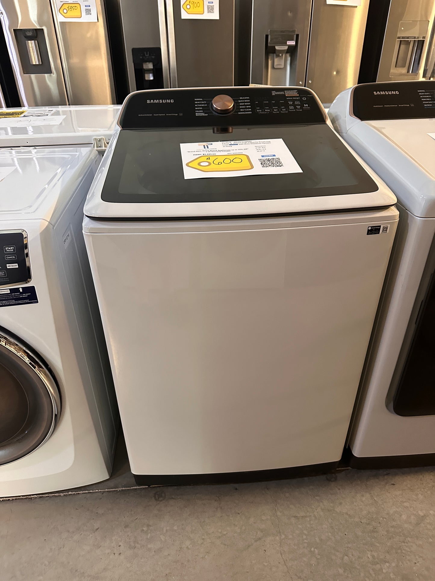 NEW SAMSUNG SMART TOP LOAD WASHER MODEL: WA55CG7500AE WAS13502
