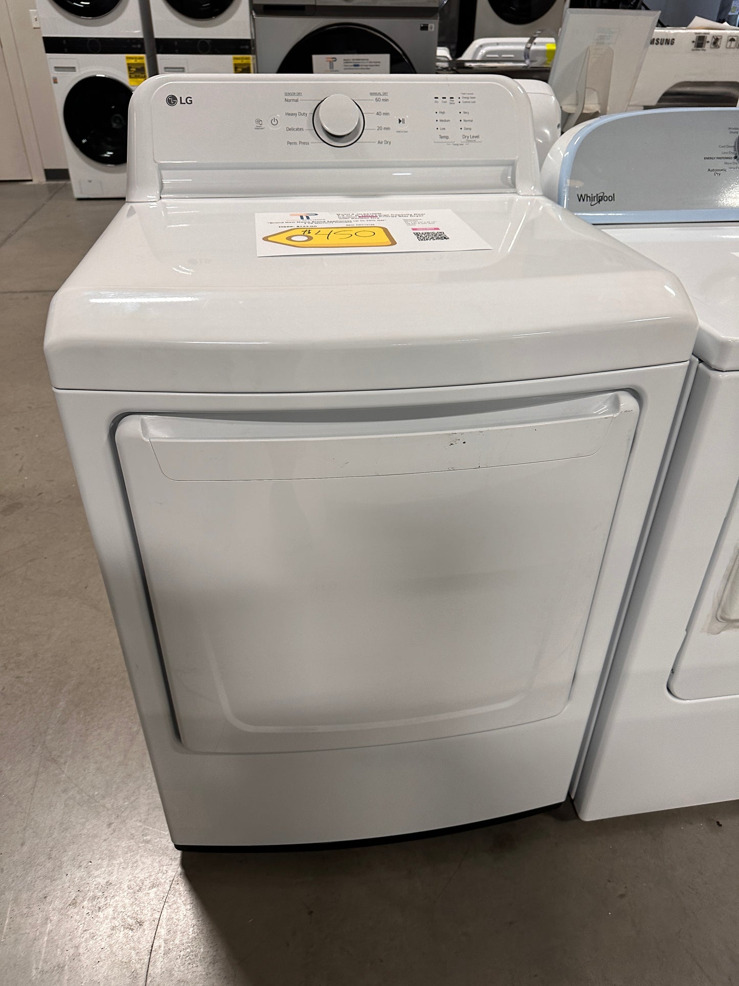 GREAT NEW LG ELECTRIC DRYER with SENSOR DRY MODEL: DLE6100W DRY12786