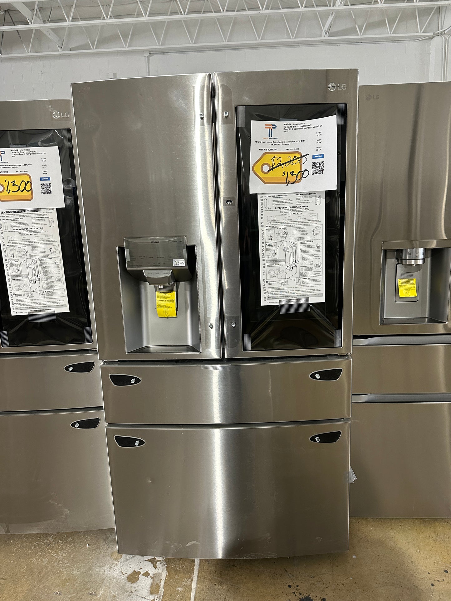 NEW LG CRAFT ICE CAPABLE FRENCH DOOR REFRIGERATOR MODEL: LRMVS3006S REF13437S