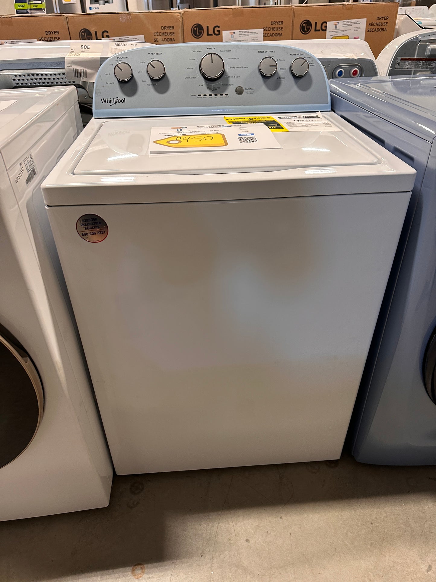 New Whirlpool - 3.5 Cu. Ft. 12-Cycle Top-Loading Washer MODEL: WTW4816FW WAS13533
