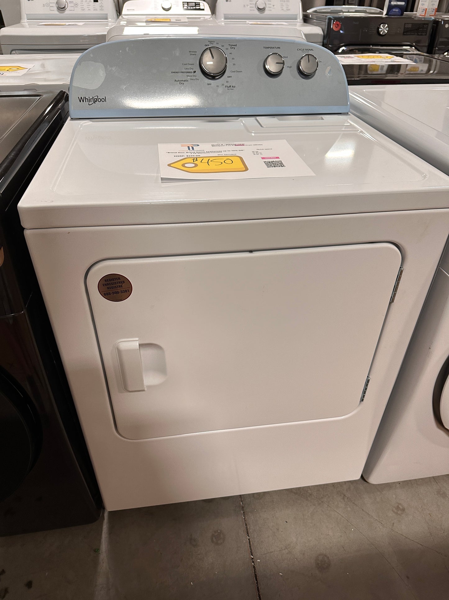NEW Whirlpool - 7.0 Cu. Ft. 14-Cycle Electric Dryer - White MODEL: WED4815EW DRY12808