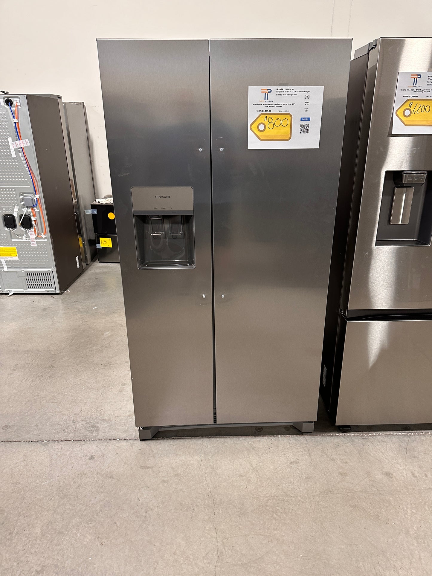 Frigidaire - 25.6 Cu. Ft. Side-by-Side Refrigerator - Silver MODEL: FRSS26L3AF REF13505