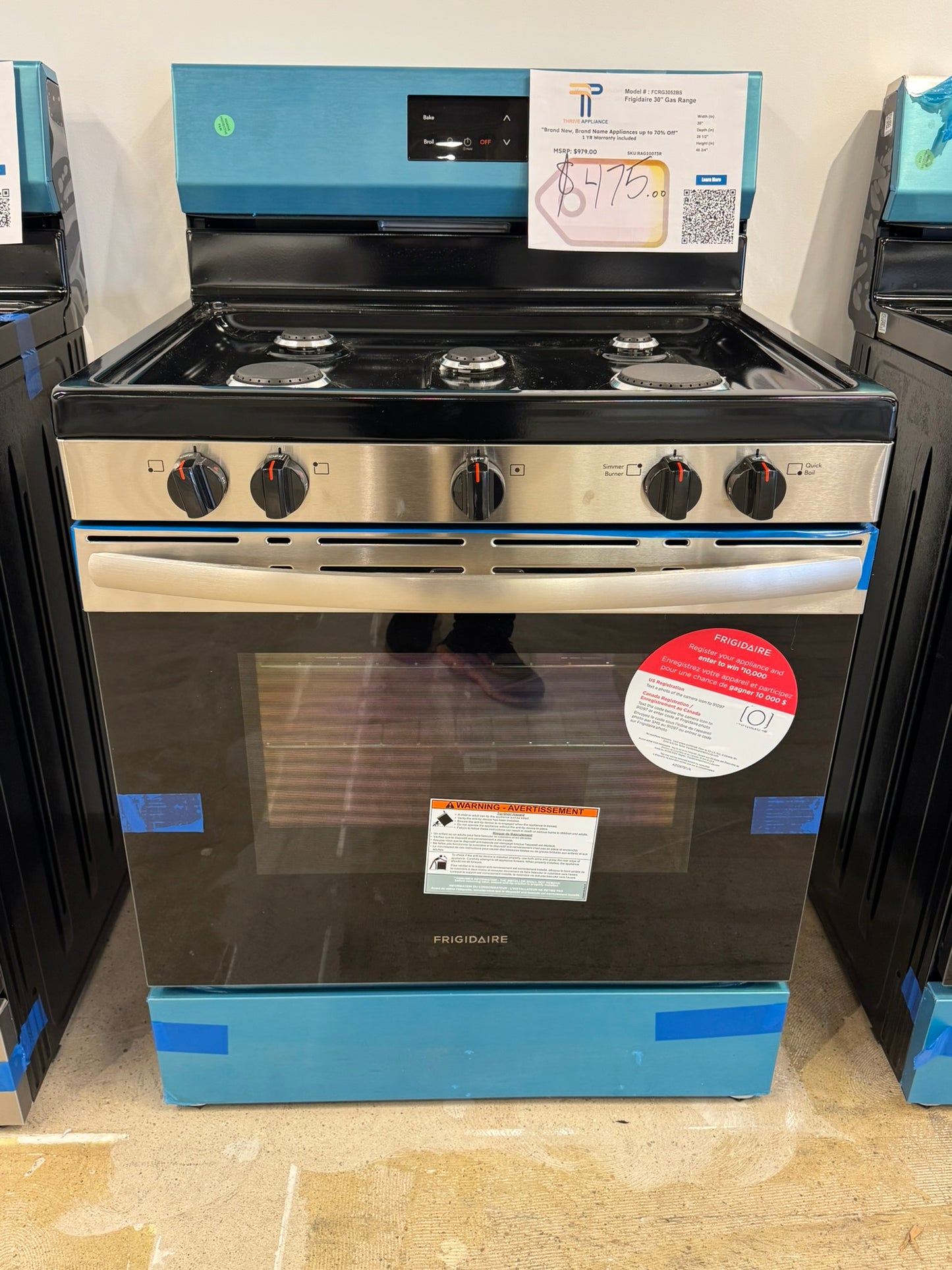 GREAT NEW GAS RANGE MODEL: FCRG3052BS RAG10073R