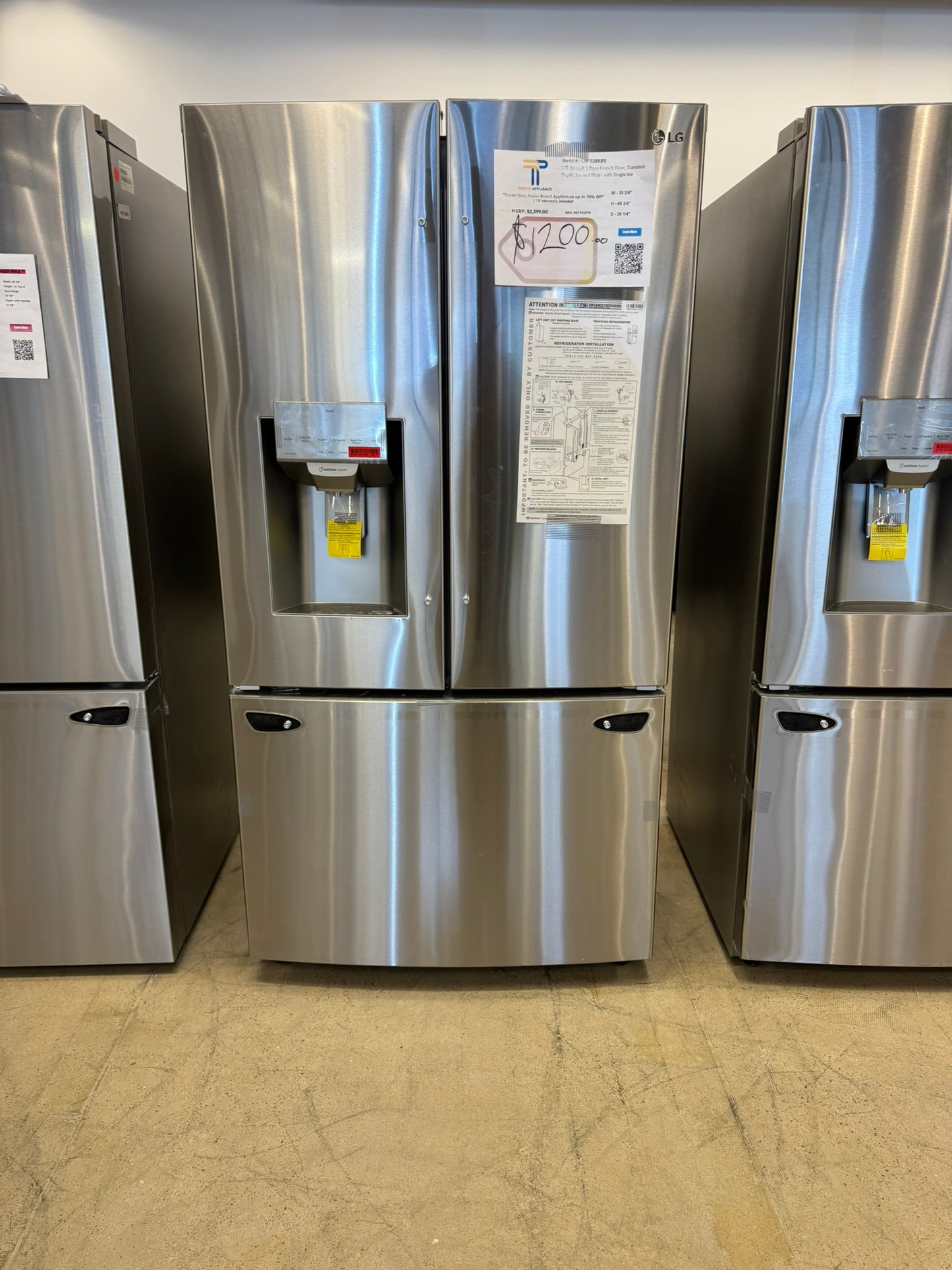 BRAND NEW STANDARD DEPTH LG FRENCH DOOR FRIDGE MODEL: LHFS28XBS REF10357R
