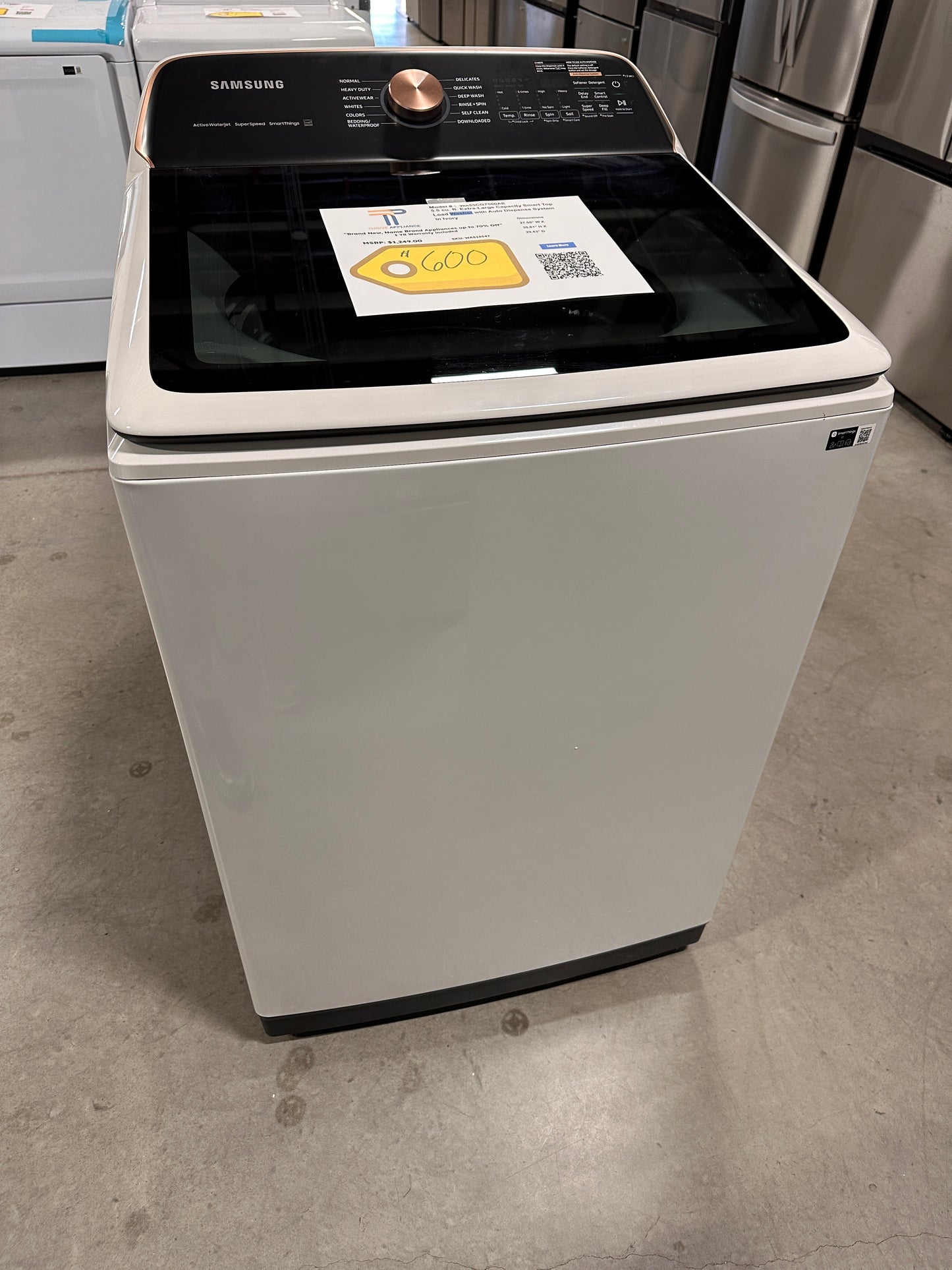 GREAT NEW SAMSUNG SMART TOP LOAD WASHER with AUTO DISPENSE MODEL: WA55CG7500AE WAS13547