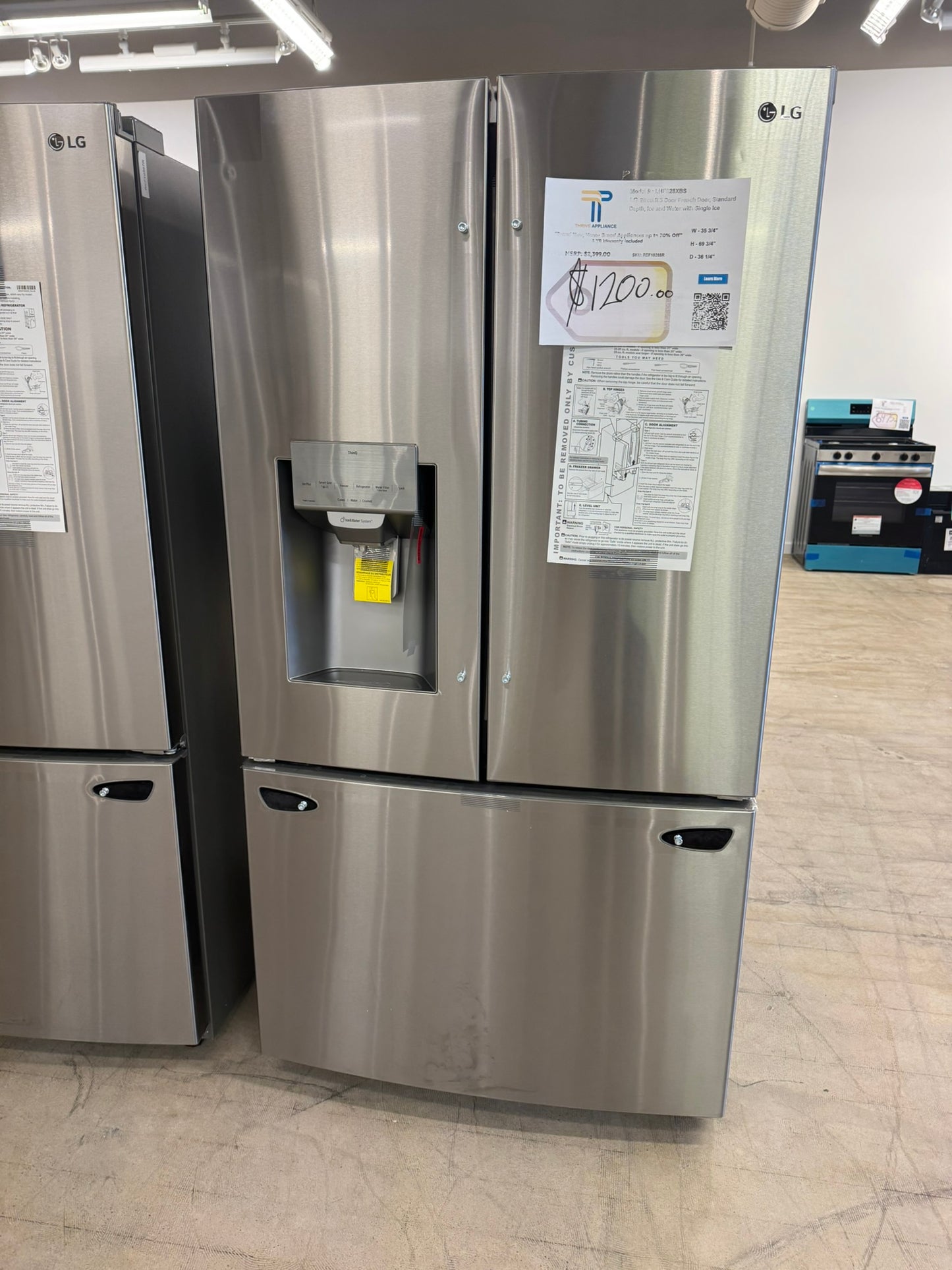 NEW! French Door Standard Depth Refrigerator with Dual Ice Makers MODEL: LHFS28XBS REF10367R