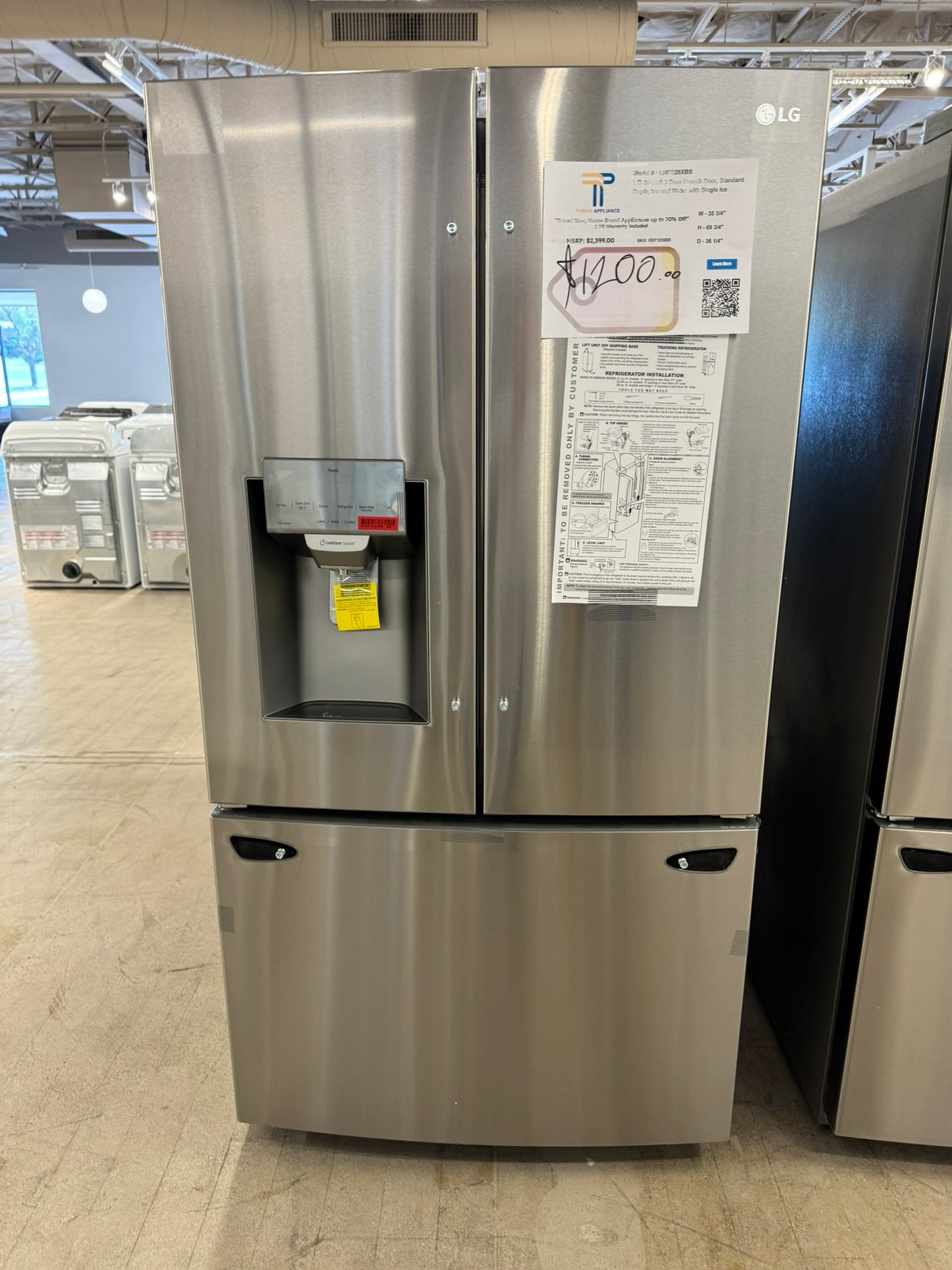 GORGEOUS NEW STANDARD DEPTH REFRIGERATOR MODEL: LHFS28XBS REF10358R
