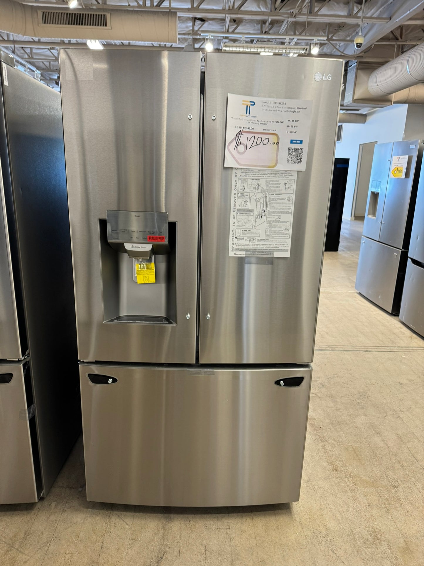 BRAND NEW LG REFRIGERATOR with DUAL ICE MAKERS MODEL: LHFS28XBS REF10363R