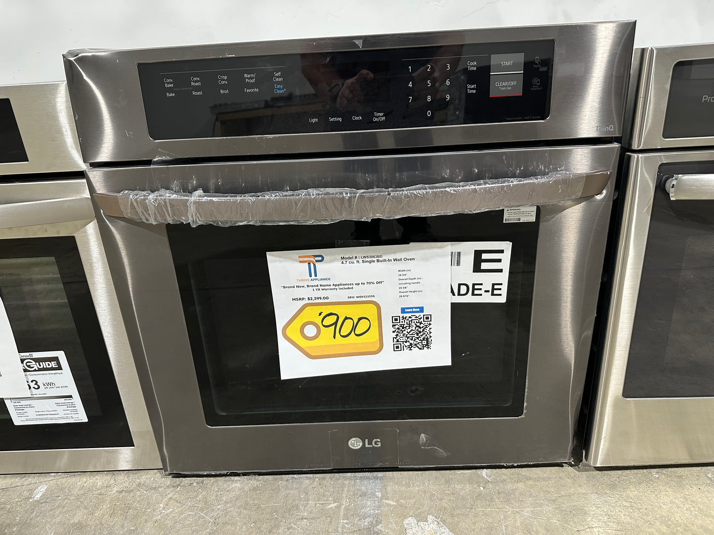 DISCOUNTED BLACK STAINLESS STEEL LG WALL OVEN - WOV11153S LWS3063BD