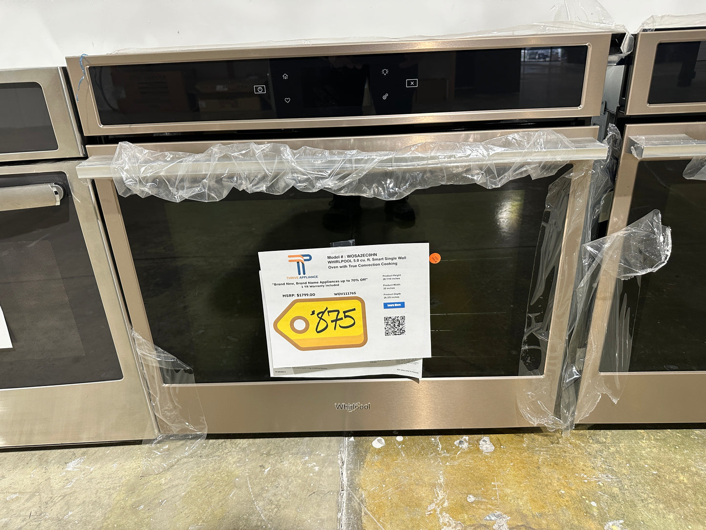 GREAT WHIRLPOOL WALL OVEN with SELF CLEAN - WARRANTY INCLUDED - MODEL: WOSA2EC0HN WOV11176S