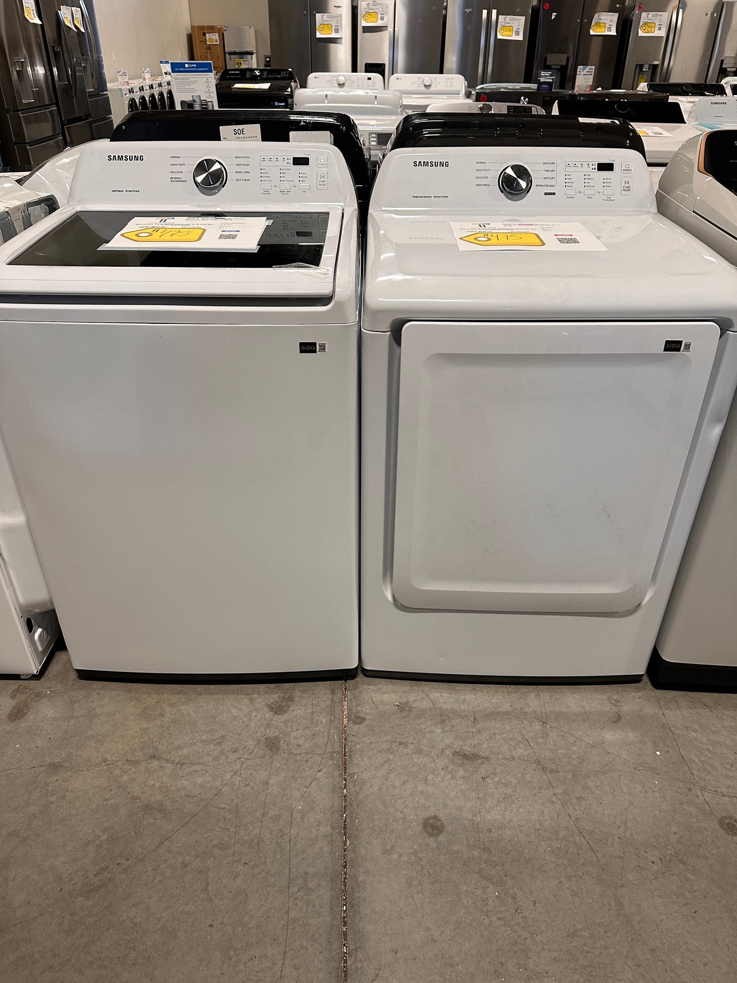 GREAT NEW SAMSUNG TOP LOAD WASHER ELECTRIC DRYER LAUNDRY SET WAS13585 DRY12789