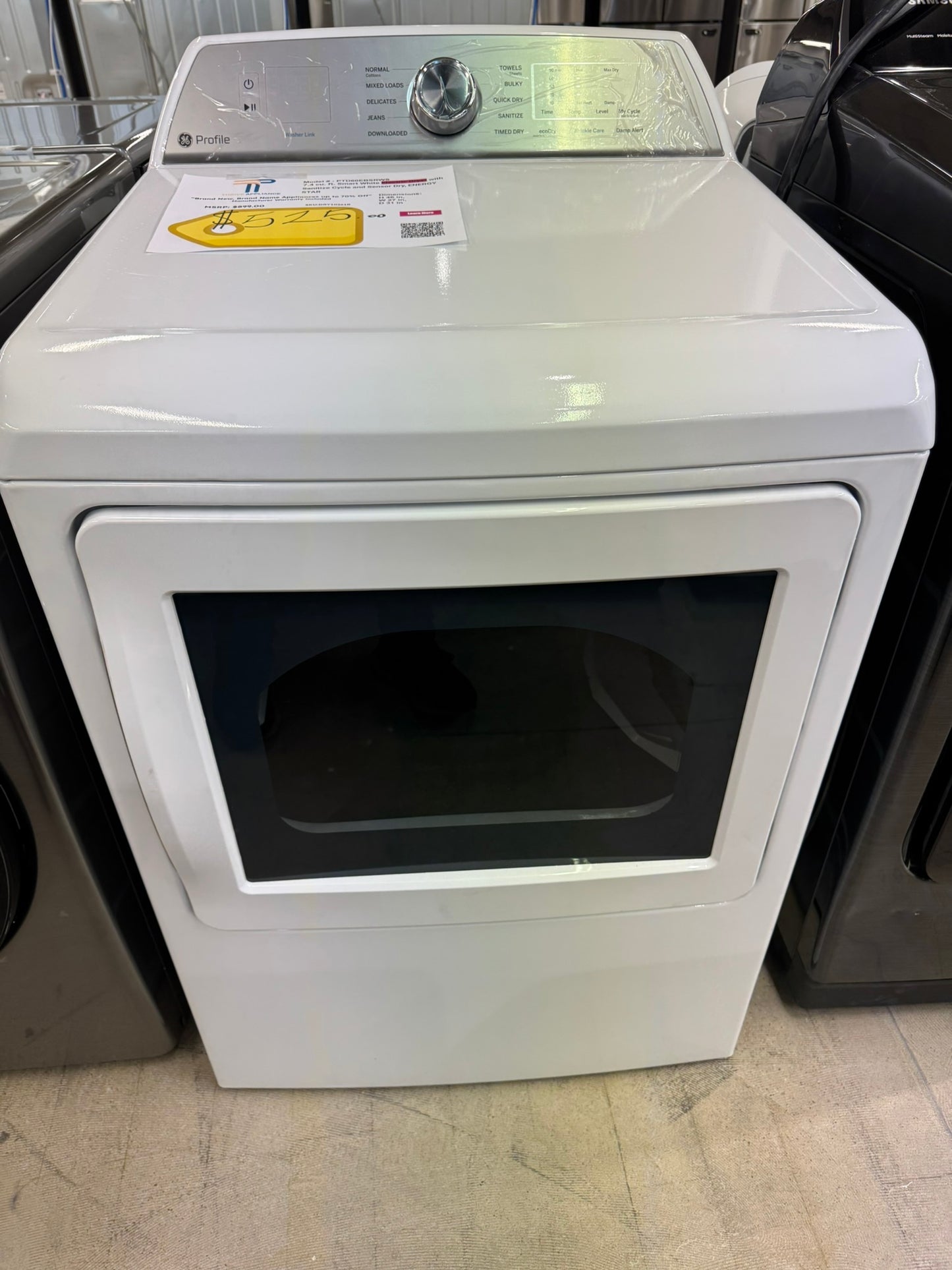 GE Profile 7.4 Cu. Ft. Capacity Aluminized Alloy Drum Electric Dryer MODEL: PTD60EBSRWS DRY10261R