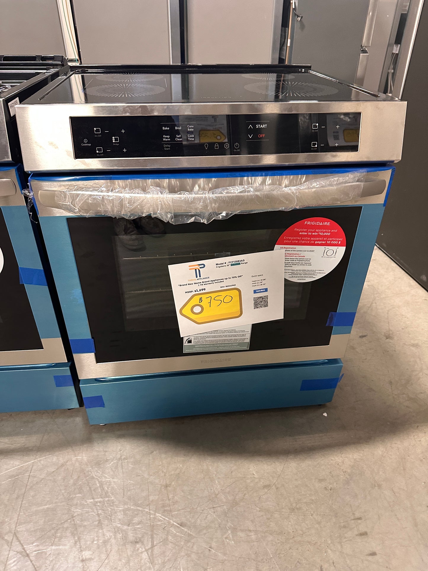 New Front Control Electric Induction Range with Convection Bake - MODEL: FCFI3083AS RAG11940