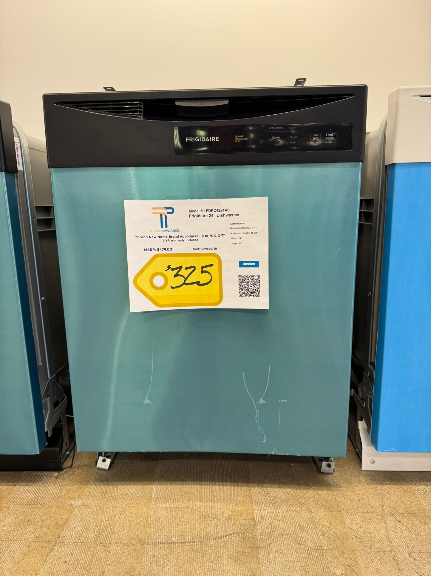 GREAT NEW FRIGIDAIRE DISHWASHER MODEL: FDPC4221AS DSW10072R