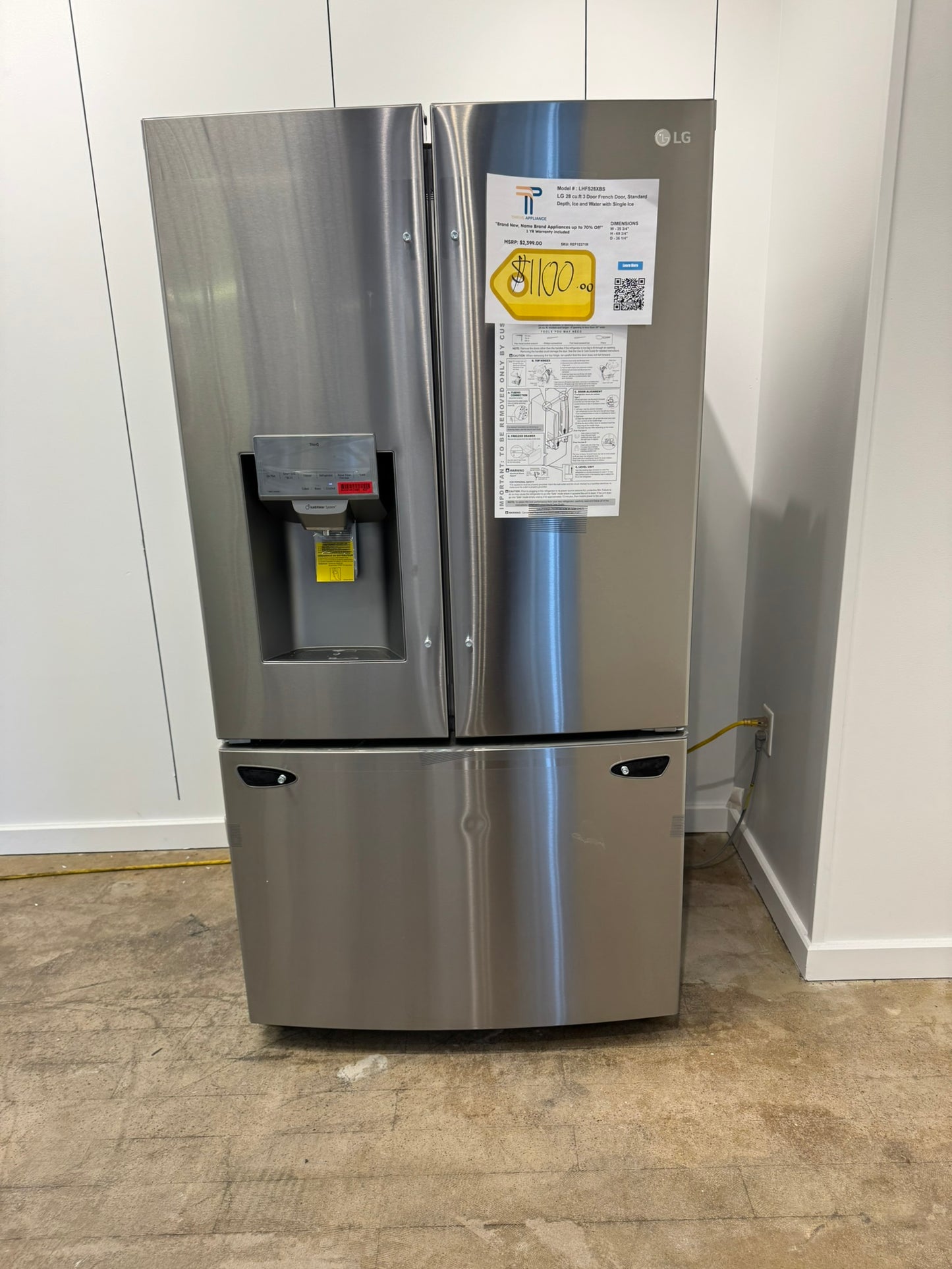 GREAT NEW FRENCH DOOR REFRIGERATOR WITH CRAFT ICE MODEL: LHFS28XBS REF10371R