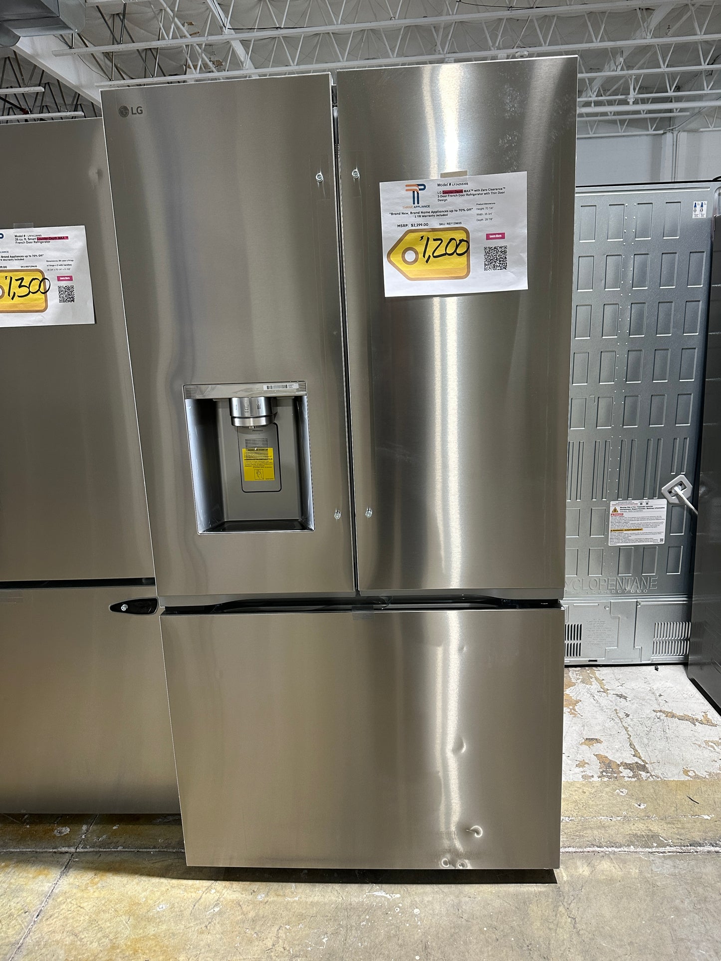 BRAND NEW LG COUNTER-DEPTH MAX REFRIGERATOR with THIN DOOR DESIGN MODEL: LF24Z6530S REF13965S