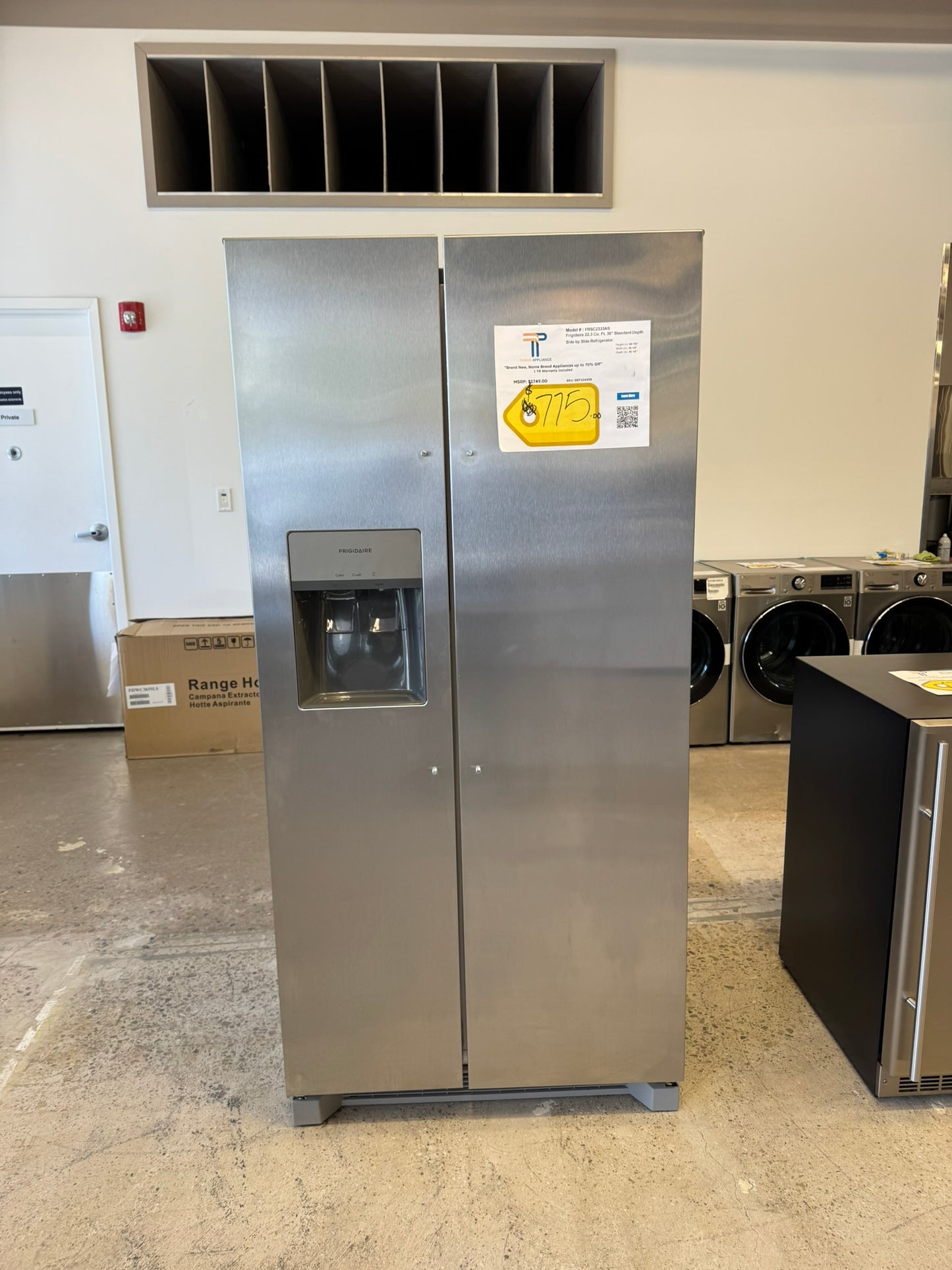 BRAND NEW Frigidaire Standard Depth Side by Side Refrigerator MODEL: FRSS2323AS REF10433R