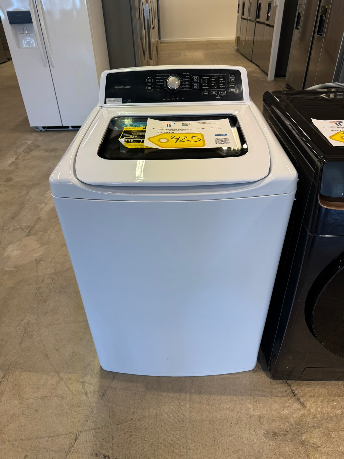 NEW! Frigidaire 4.1 Cu. Ft. High Efficiency Top Load Washer MODEL: FFTW4120SW WAS10279R