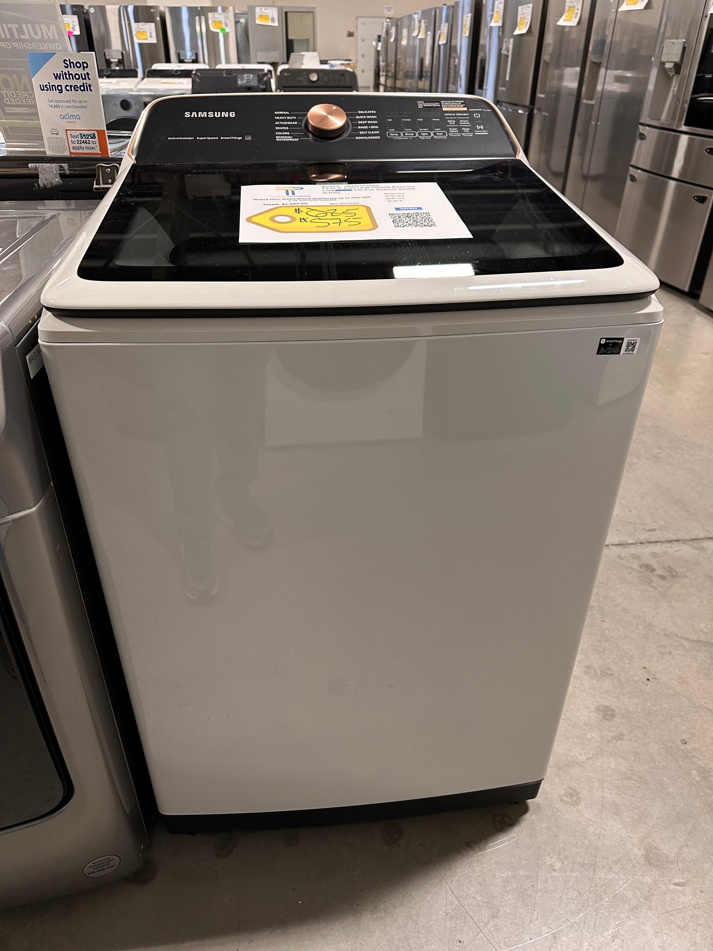 Samsung Extra-Large Capacity Smart Top Load Washer with Super Speed Wash MODEL: WA55CG7500AE WAS13596