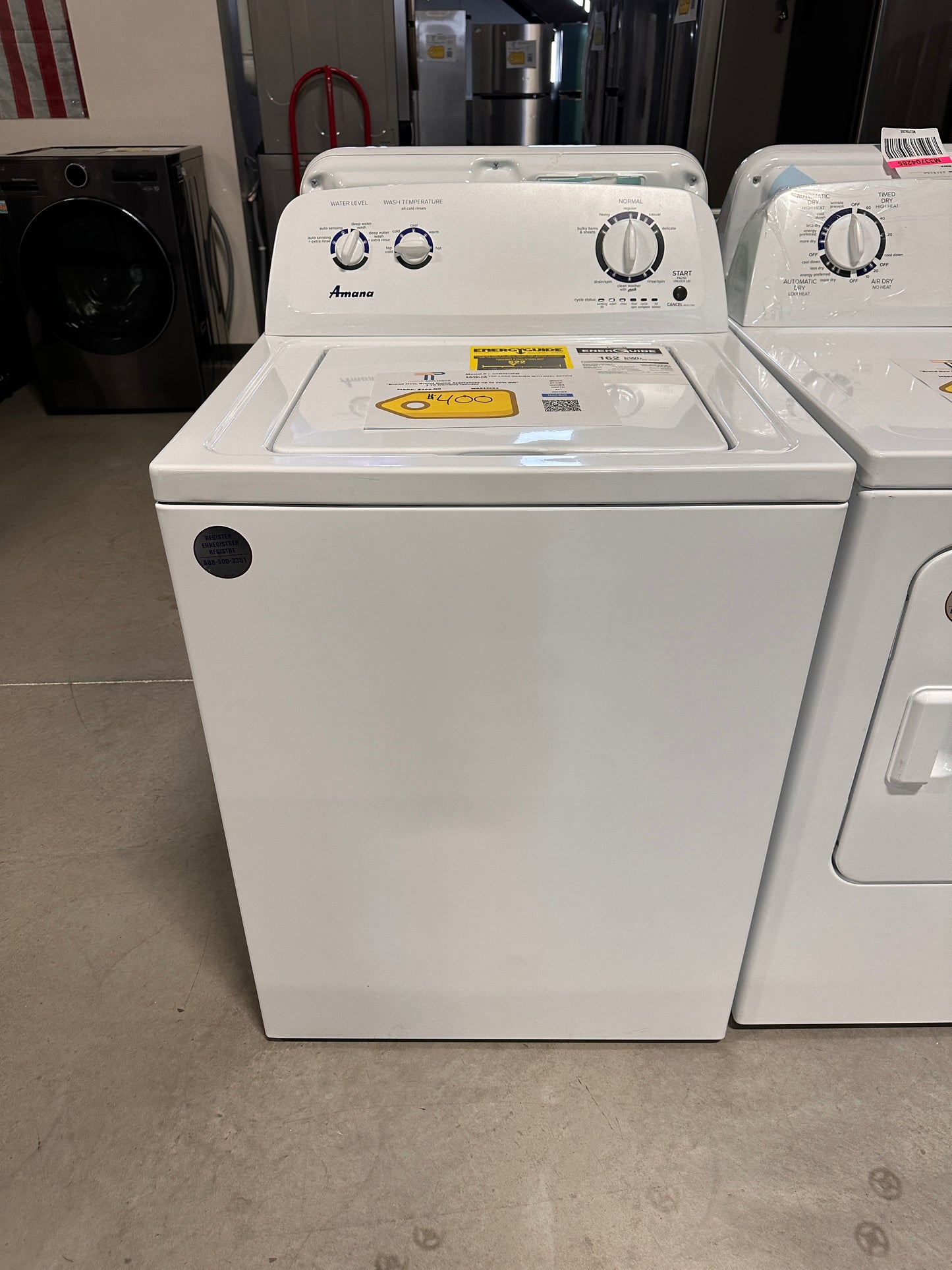 NEW! Amana 3.5 Cu. Ft. Top-Load Washer with Dual Action Agitator MODEL: NTW4516FW WAS13684