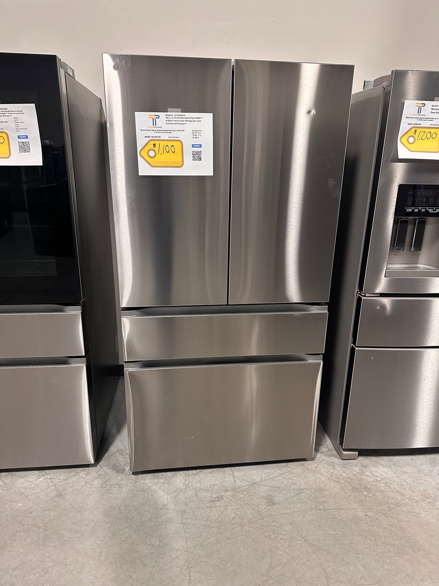 LOW PRICE LG 30 Cu.Ft. 4-Door French Door Refrigerator MODEL: LF30S8210S REF13644