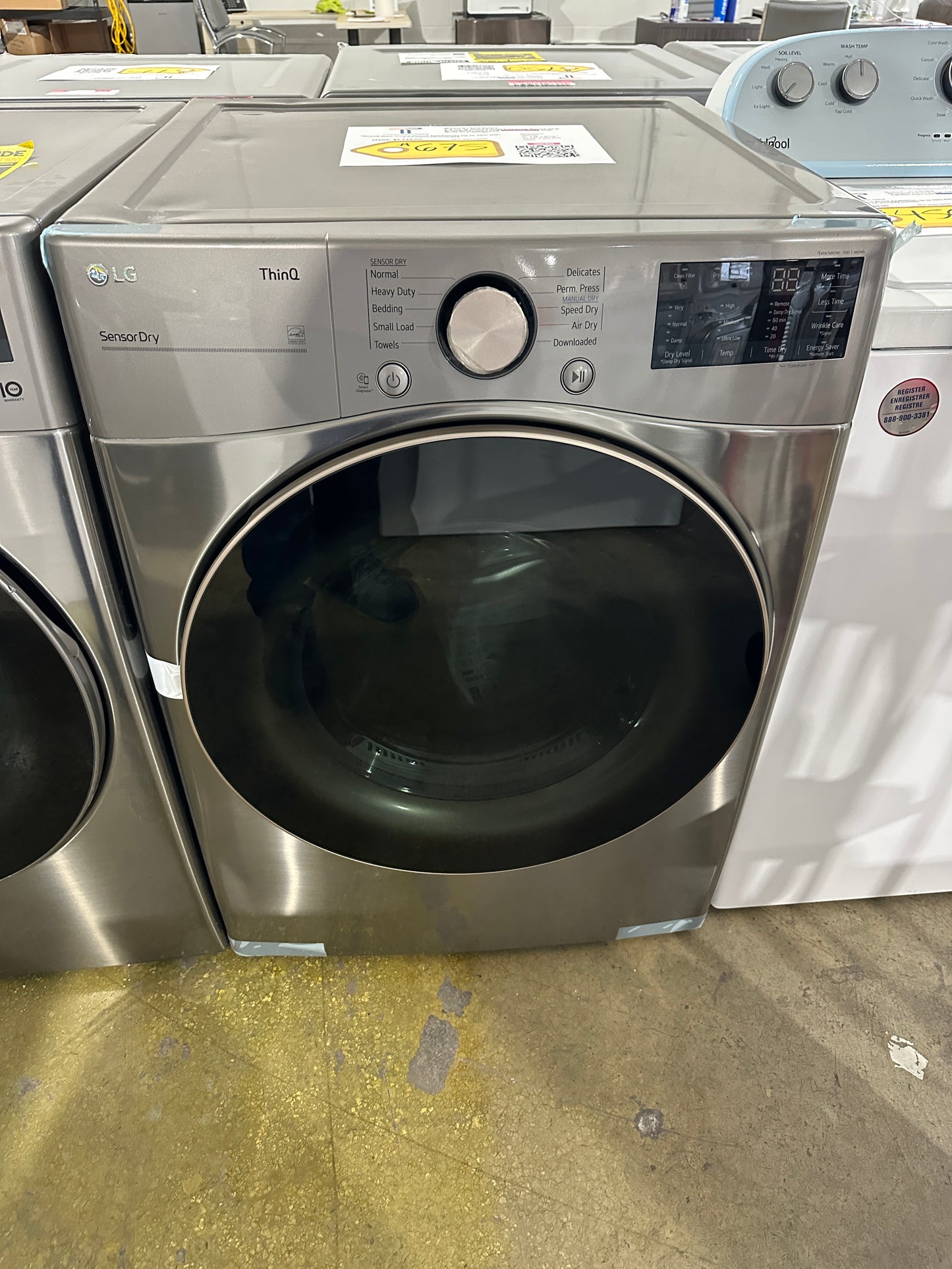 LG - 7.4 Cu. Ft. Stackable Smart Electric Dryer - Model:DLE3600V DRY11225S