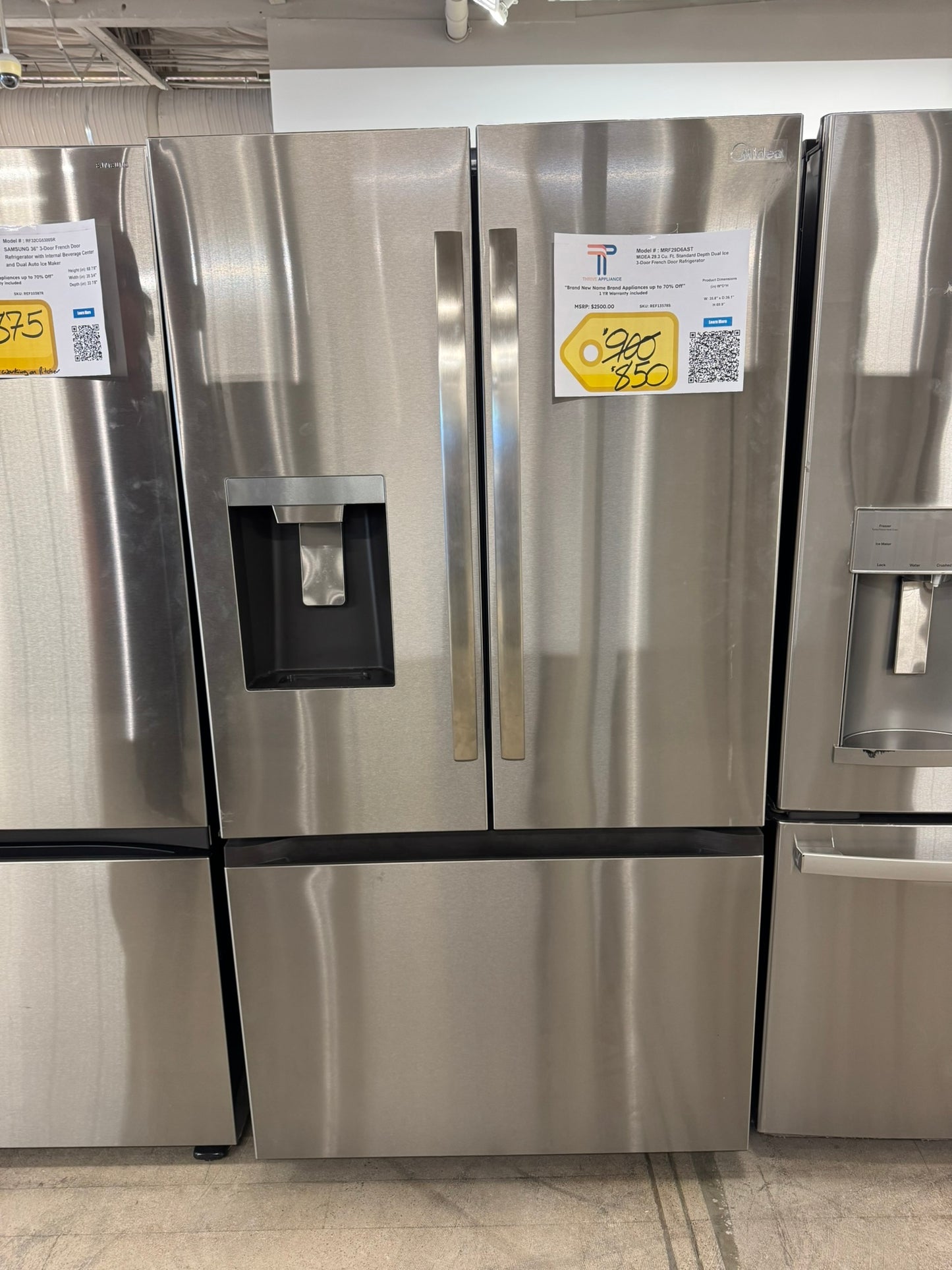 BRAND NEW LG STAINLESS STEEL FRENCH DOOR REFRIGERATOR MODEL: MRF29D6AST REF13578S