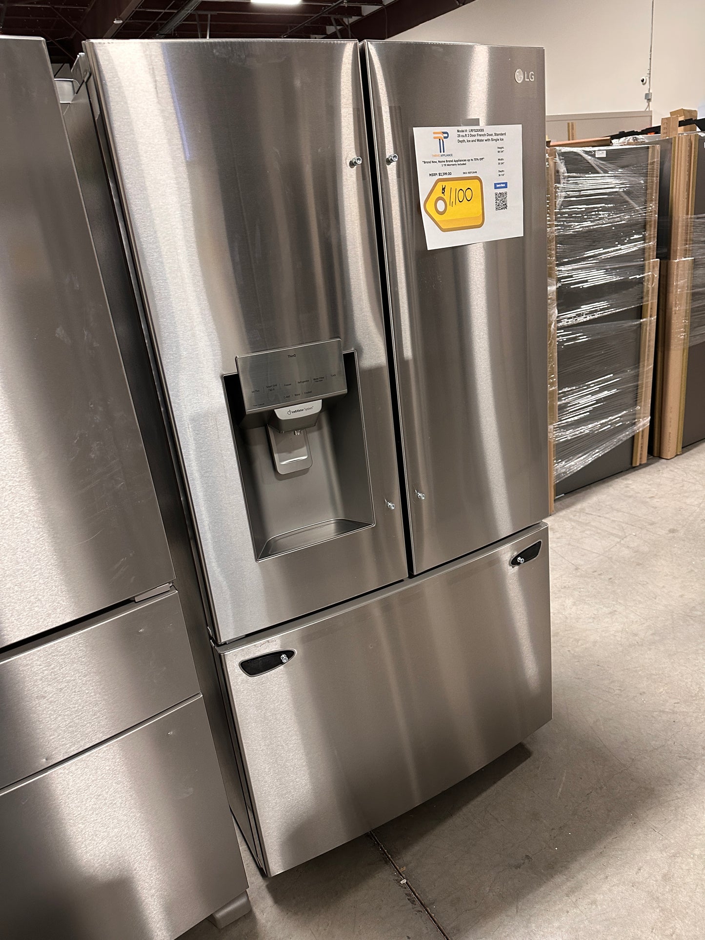 LG - 27.7 Cu. Ft. French Door Smart Refrigerator with External Ice and Water - MODEL: LRFS28XBS REF13698